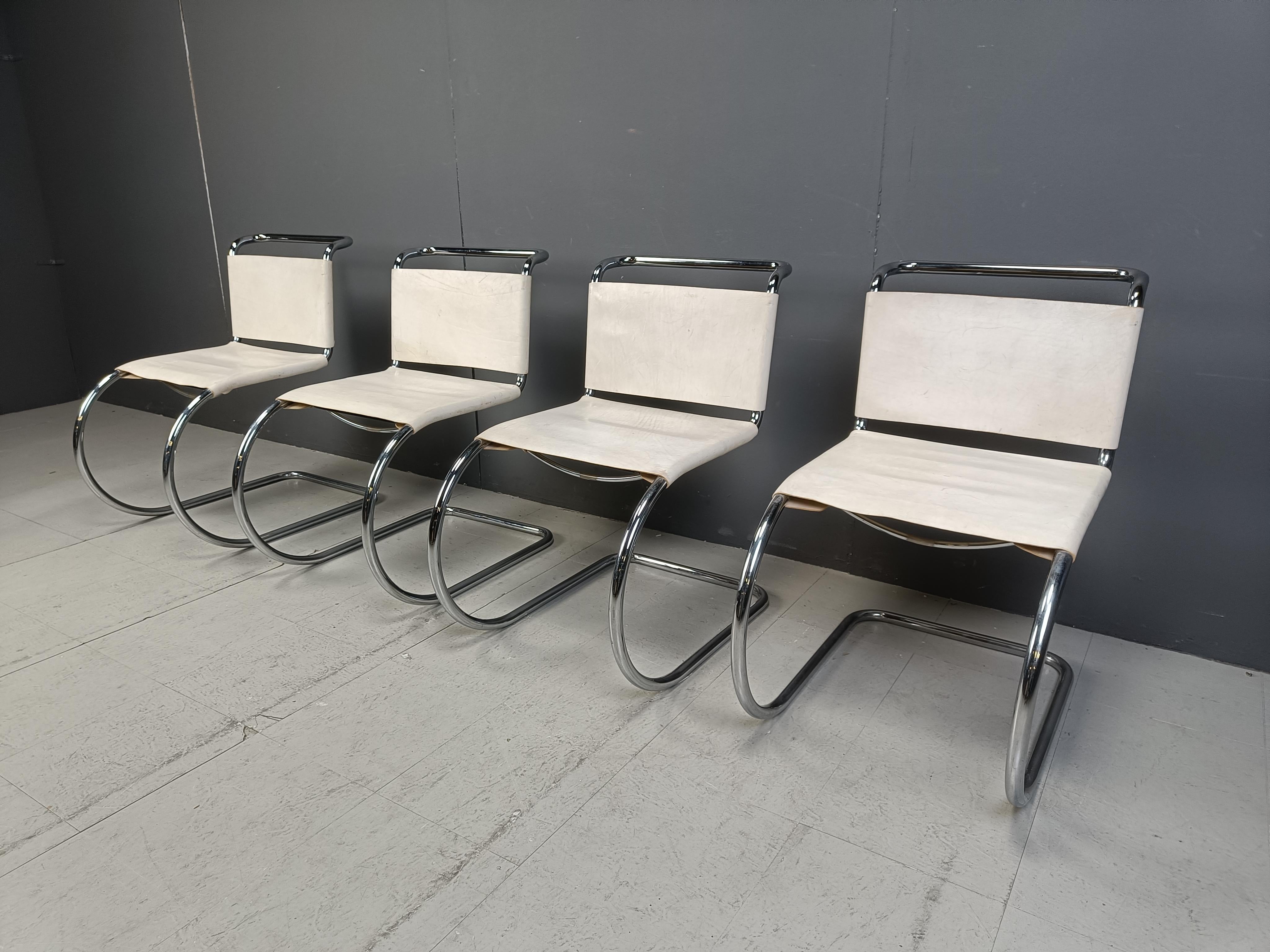Set of 4 dining chairs by Mies van der Rohe for Knoll International, 1970s 1