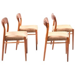 Set of 4 Dining Chairs by Niels O. Moller, Model 75, Denmark, 1960s