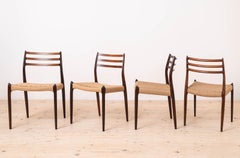 Set of 4 Dining Chairs by Niels Otto Møller, Denmark, 1960s, Model 78