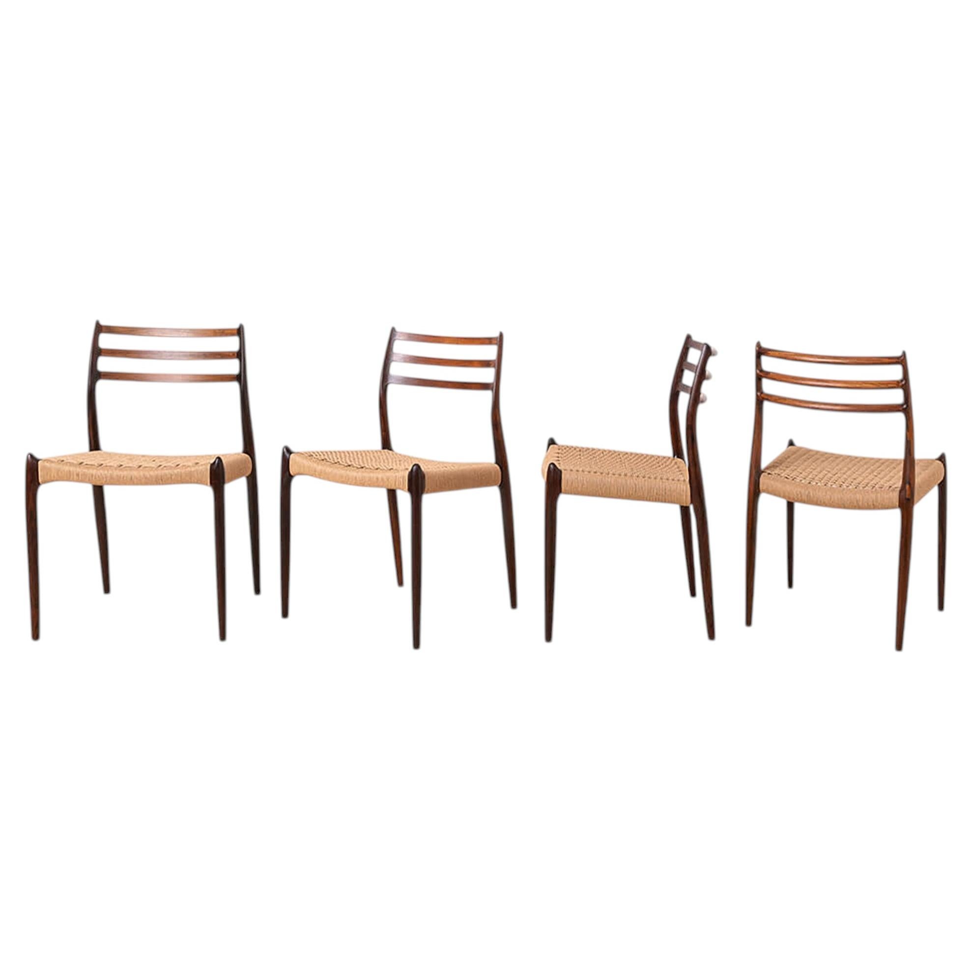 Set of 4 Dining Chairs by Niels Otto Møller, Denmark, 1960s, Model 78