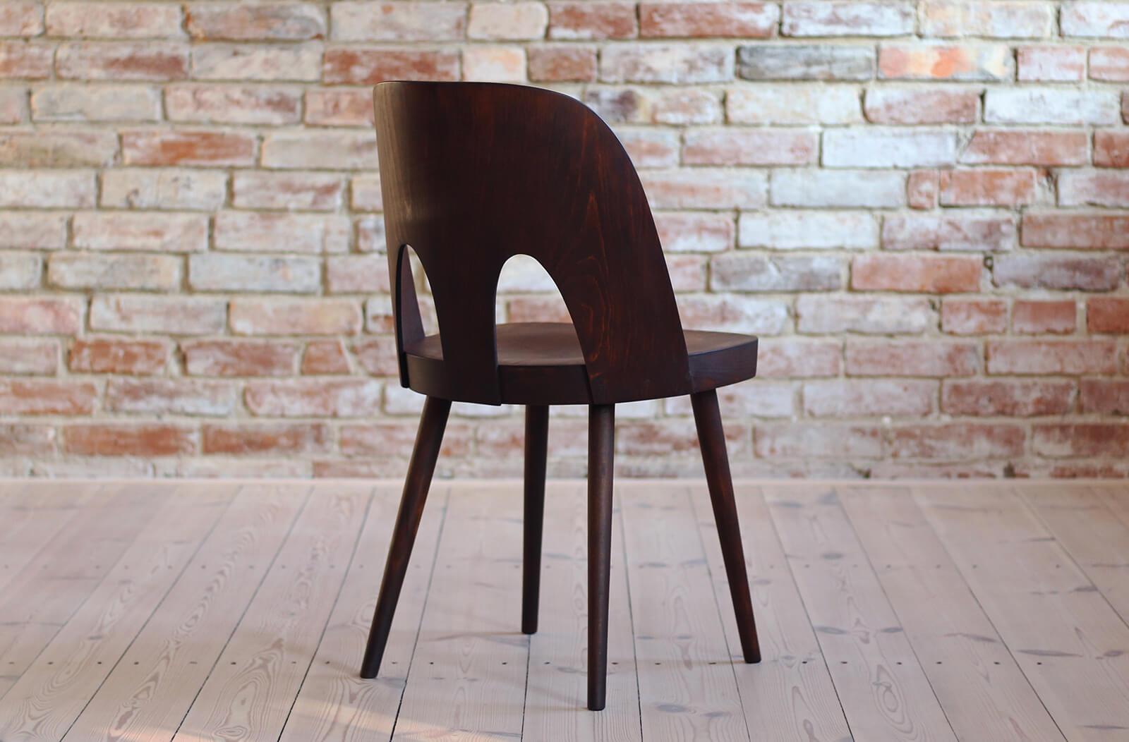 Set of 4 Dining Chairs by Oswald Haerdtl, Beech Veneer, Oil Finish, Midcentury For Sale 2