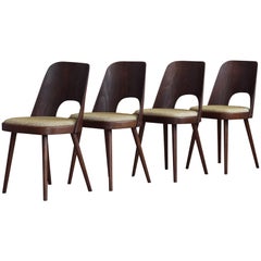 Retro Set of 4 Dining Chairs by Oswald Haerdtl, Reupholstered, Midcentury