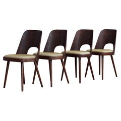 Set of 4 Dining Chairs by Oswald Haerdtl, Reupholstered, Midcentury Set of 4 Dining Chairs by Oswald Haerdtl, Reupholstered, Midcentury