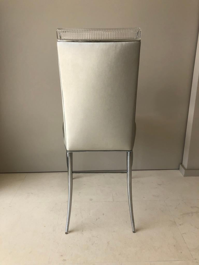French Set of 4 dining chairs by Philippe Starck for Baccarat For Sale