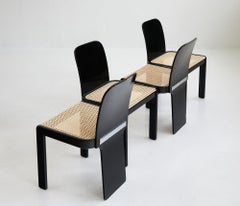 Juego de 4 sillas de comedor de Pierluigi Molinari para Pozzi Italia 1970