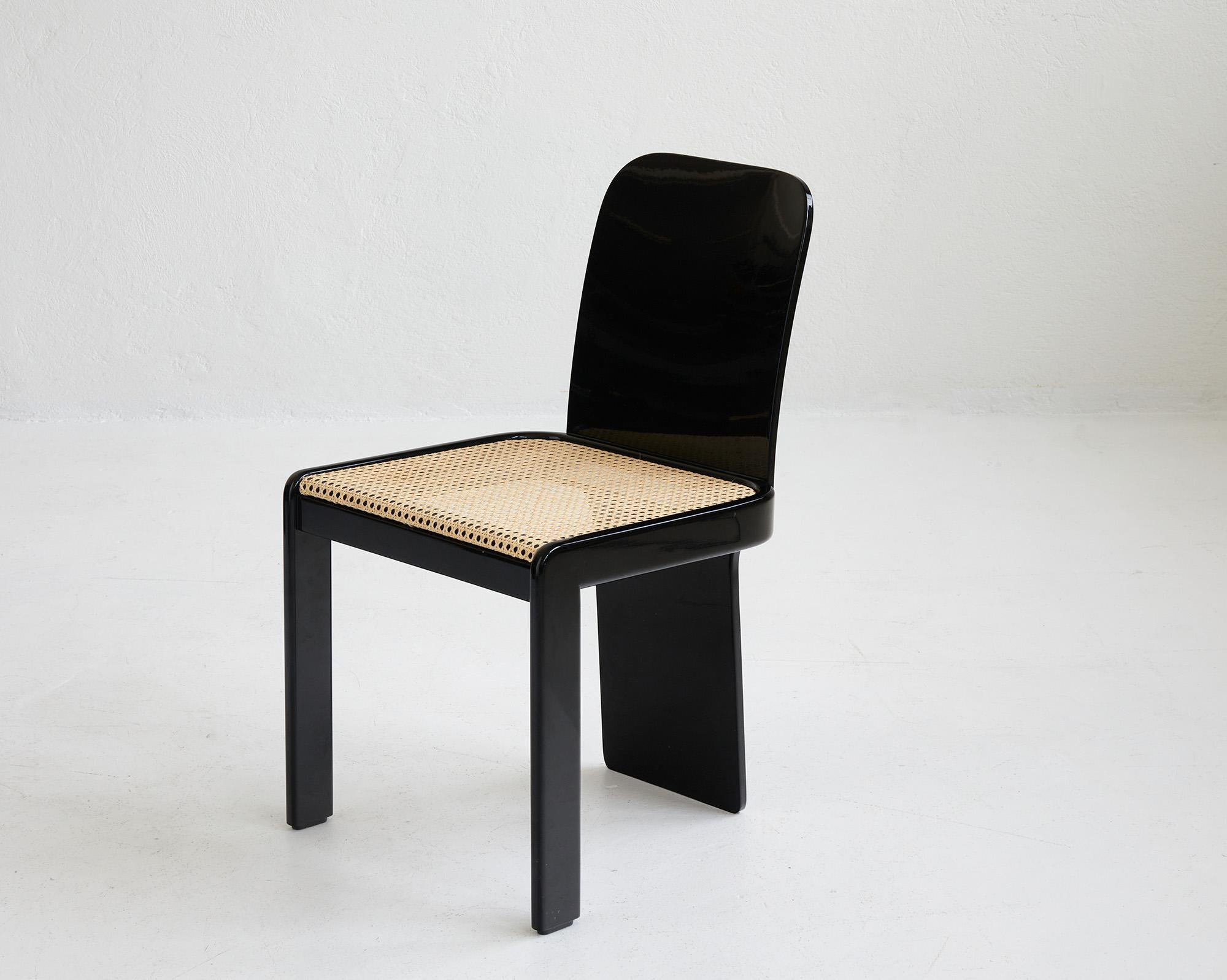 Italian Set of 4 dining chairs by Pierluigi Molinari for Pozzi Italy 1970