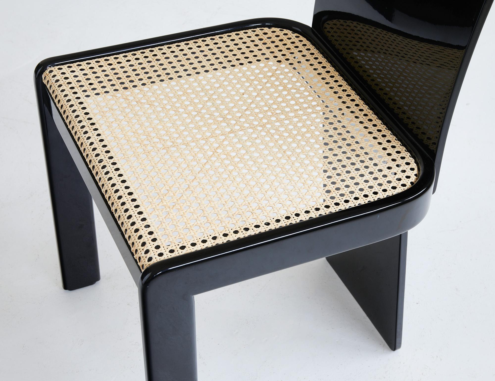 Set of 4 dining chairs by Pierluigi Molinari for Pozzi Italy 1970 In Good Condition In Renens, CH