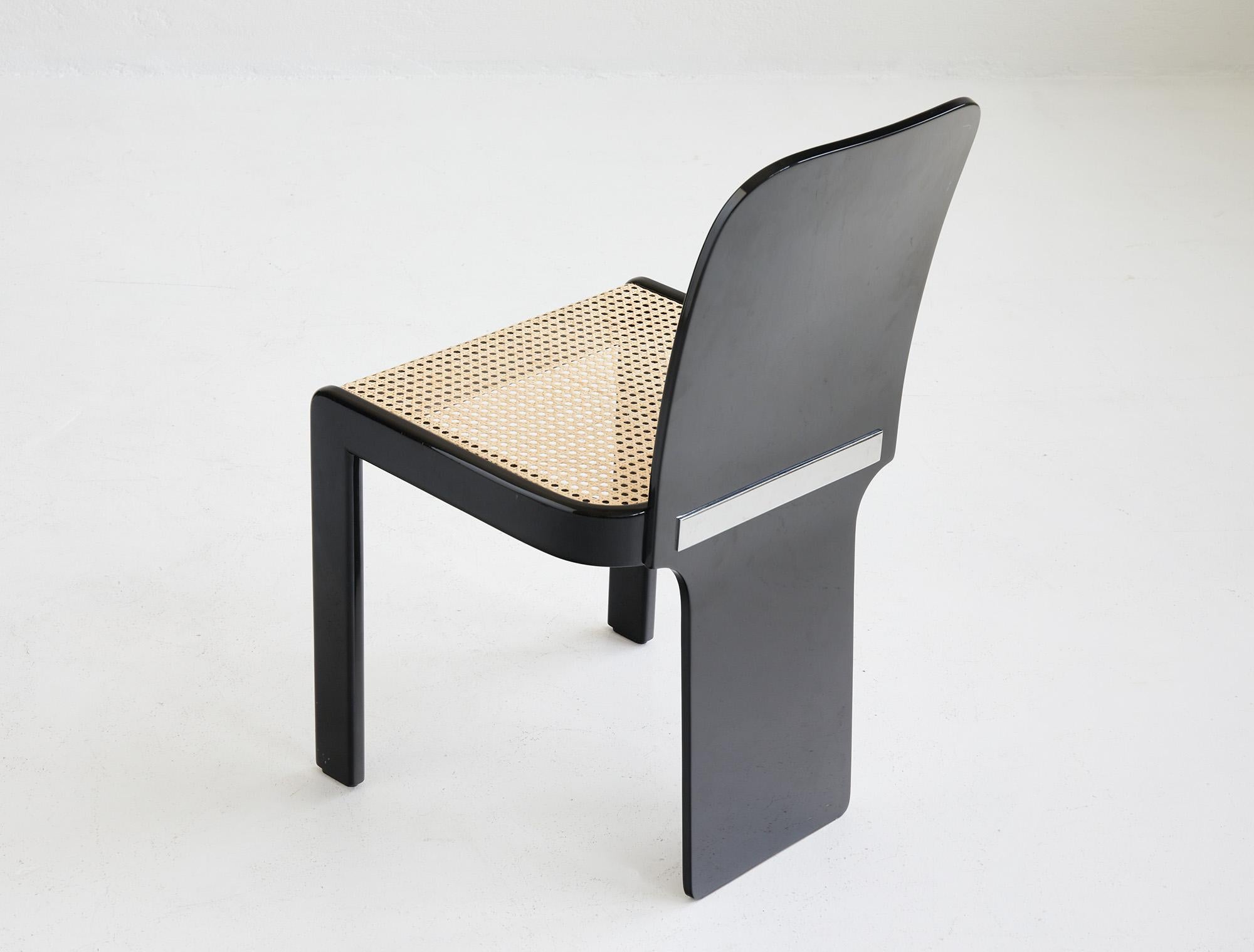 Late 20th Century Set of 4 dining chairs by Pierluigi Molinari for Pozzi Italy 1970
