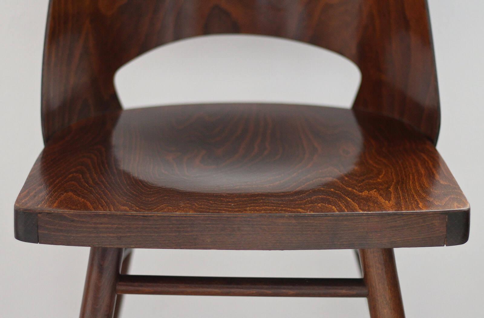 Set of 4 Dining Chairs by Radomir Hofman for TON, Model 514, Beech Veneer 9