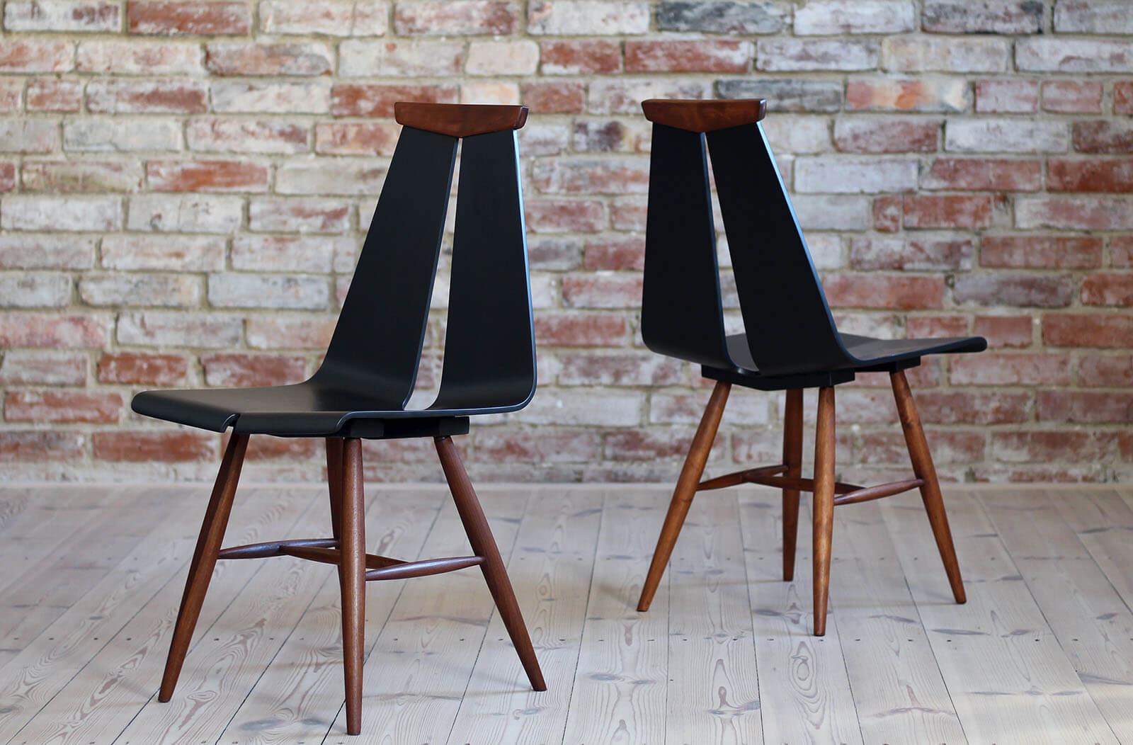 Scandinavian Modern Set of 4 Dining Chairs by Risto Halme for Isku, Finland, 1960s