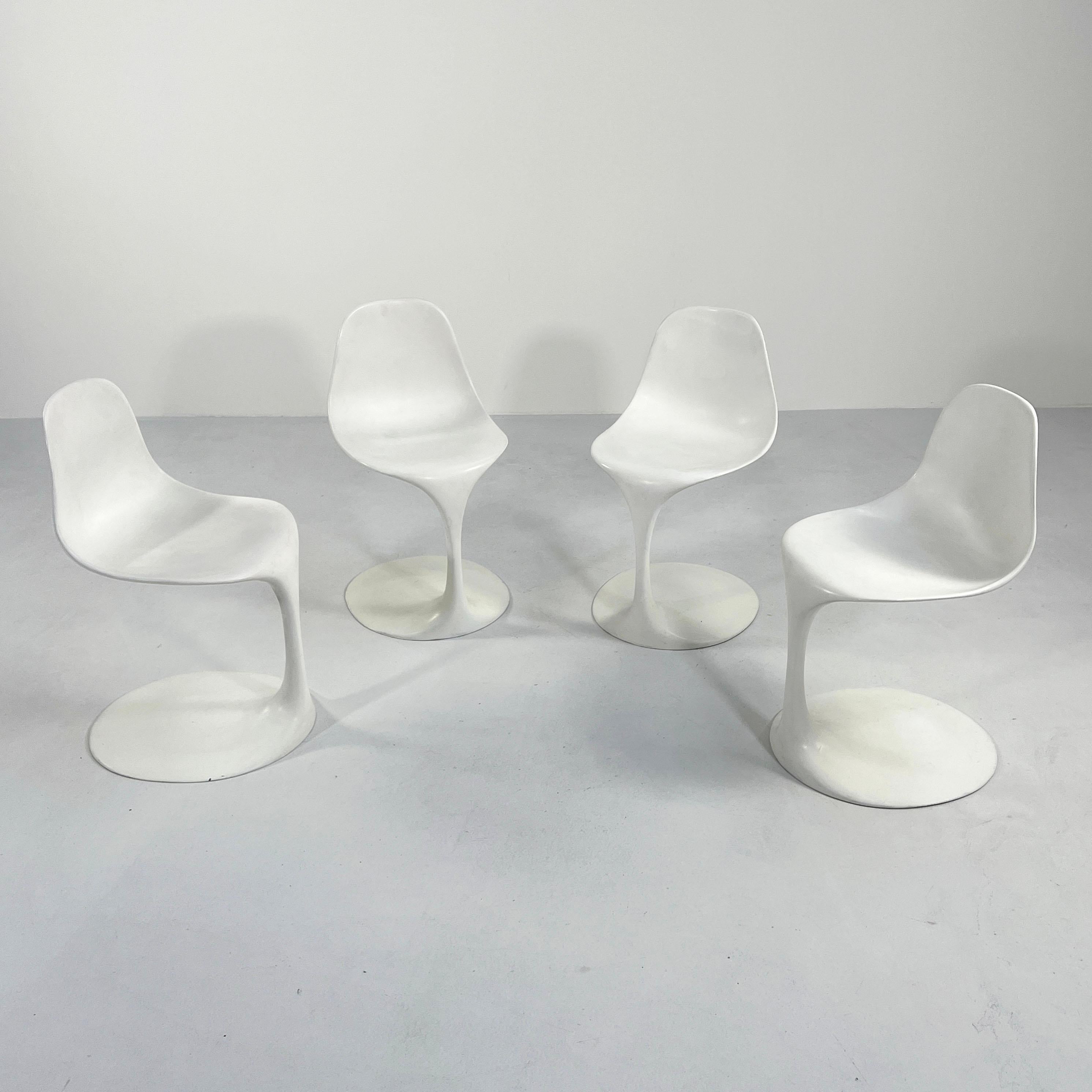 Set of 4 dining chairs by Rudi Bonzanini for Tecnosalotto, 1960s
Designer - Rudi Bonzanini 
Producer - Tecnosalotto
Design Period - Sixties
Measurements - Width 41 cm x Depth 45 cm x Height 78 cm x Seat Height 48 cm
Materials -