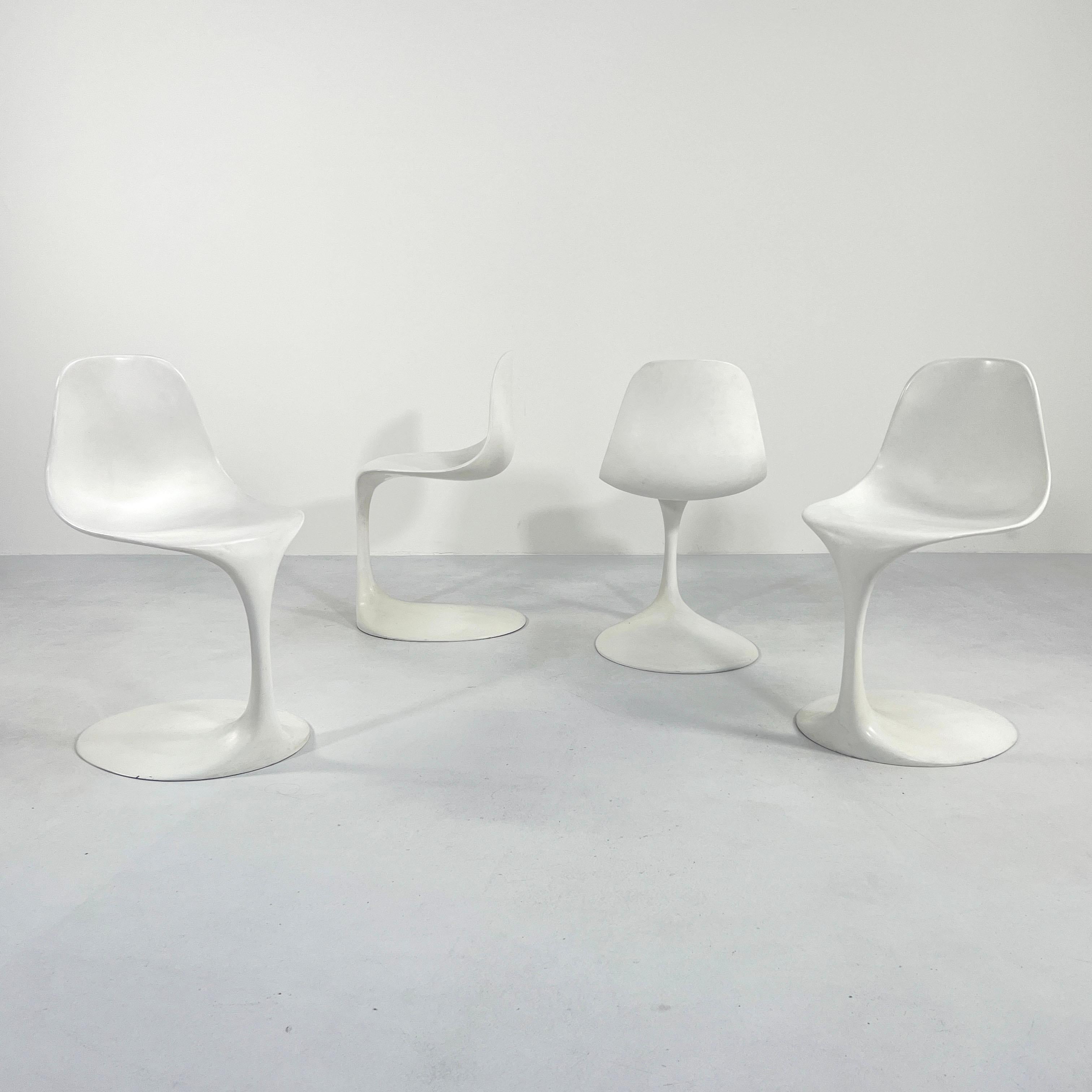 Mid-Century Modern Set of 4 Dining Chairs by Rudi Bonzanini for Tecnosalotto, 1960s