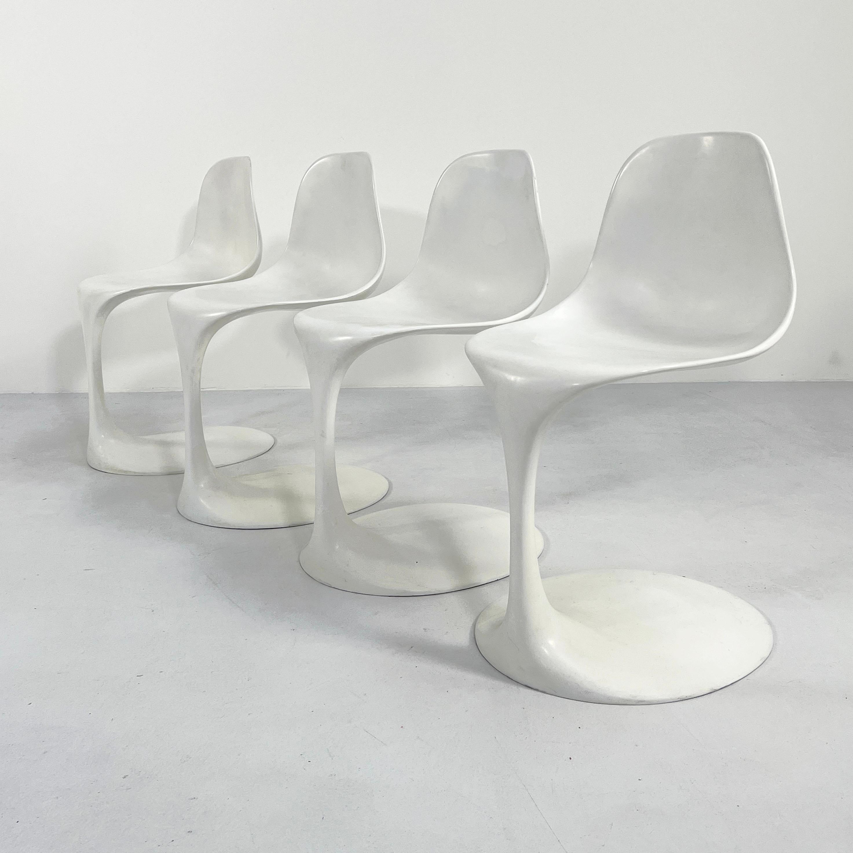 Set of 4 Dining Chairs by Rudi Bonzanini for Tecnosalotto, 1960s In Good Condition In Ixelles, Bruxelles