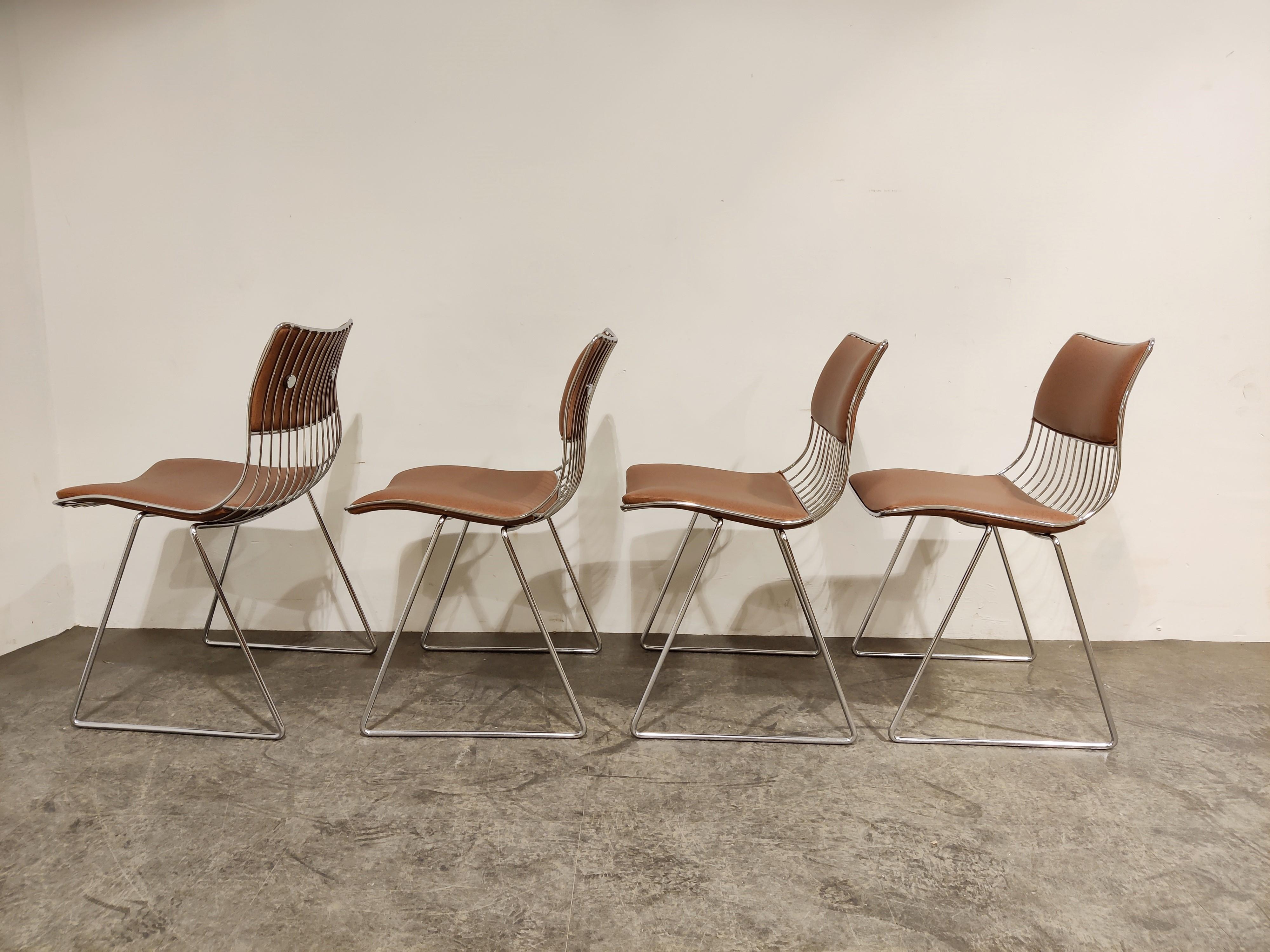 Belgian Set of 4 Dining Chairs by Rudi Verelst for Novalux, 1970s