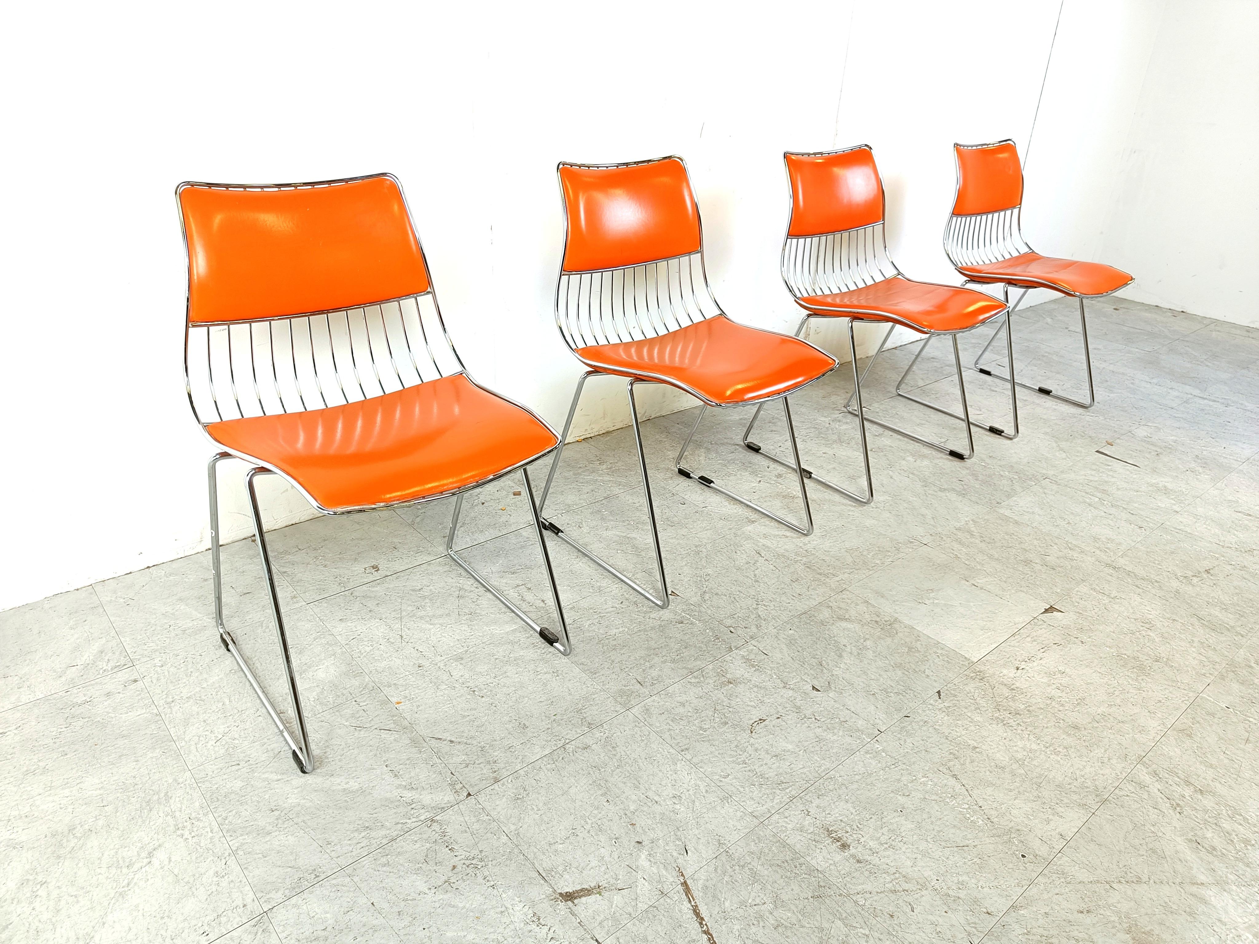Set of 4 dining chairs by Rudi Verelst for Novalux, 1970s In Good Condition For Sale In HEVERLEE, BE