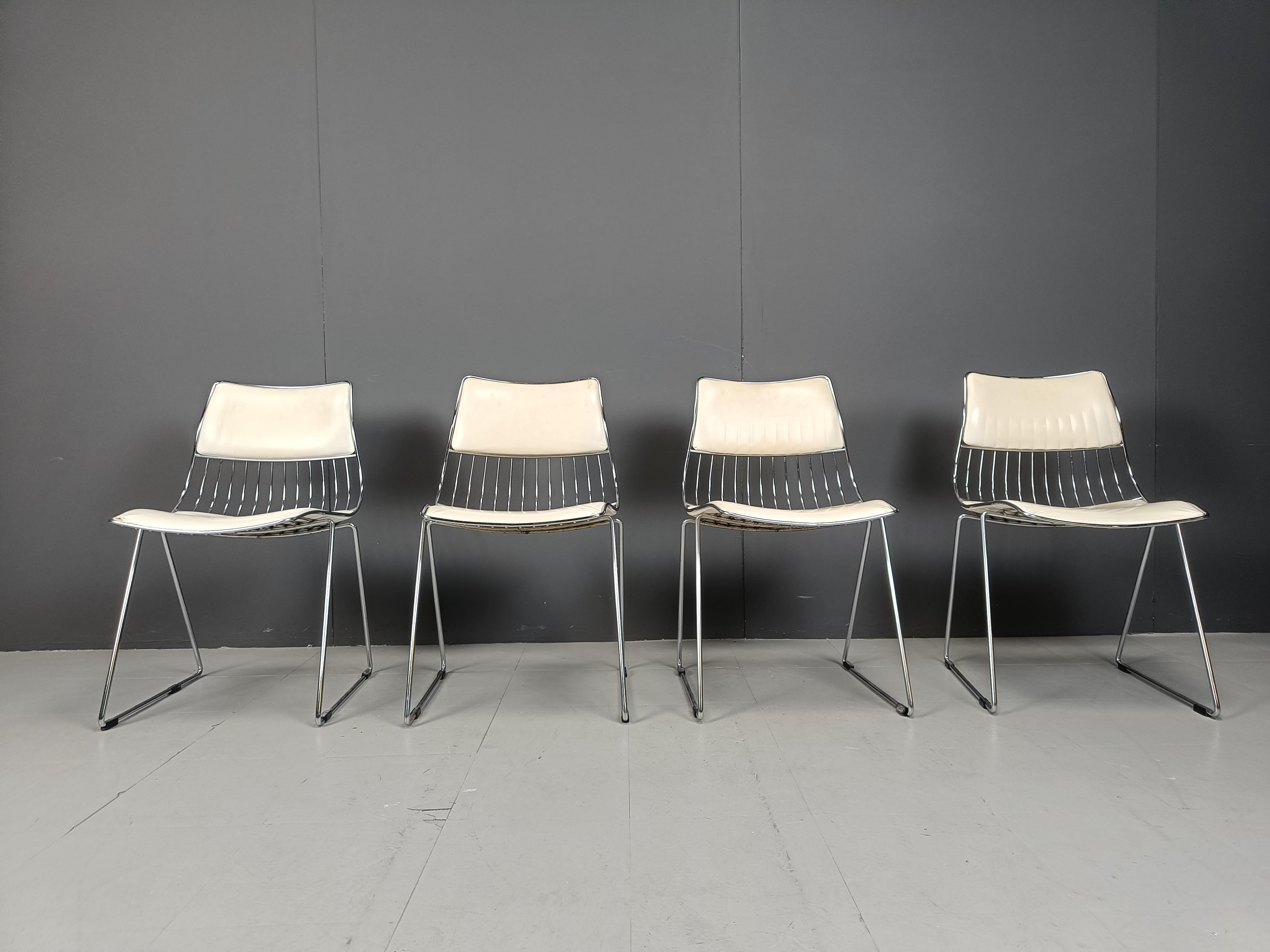 Juego de 4 sillas de comedor de Rudi Verelst para Novalux, años 70 en Bueno estado para la venta en Leuven, Vlaams Gewest