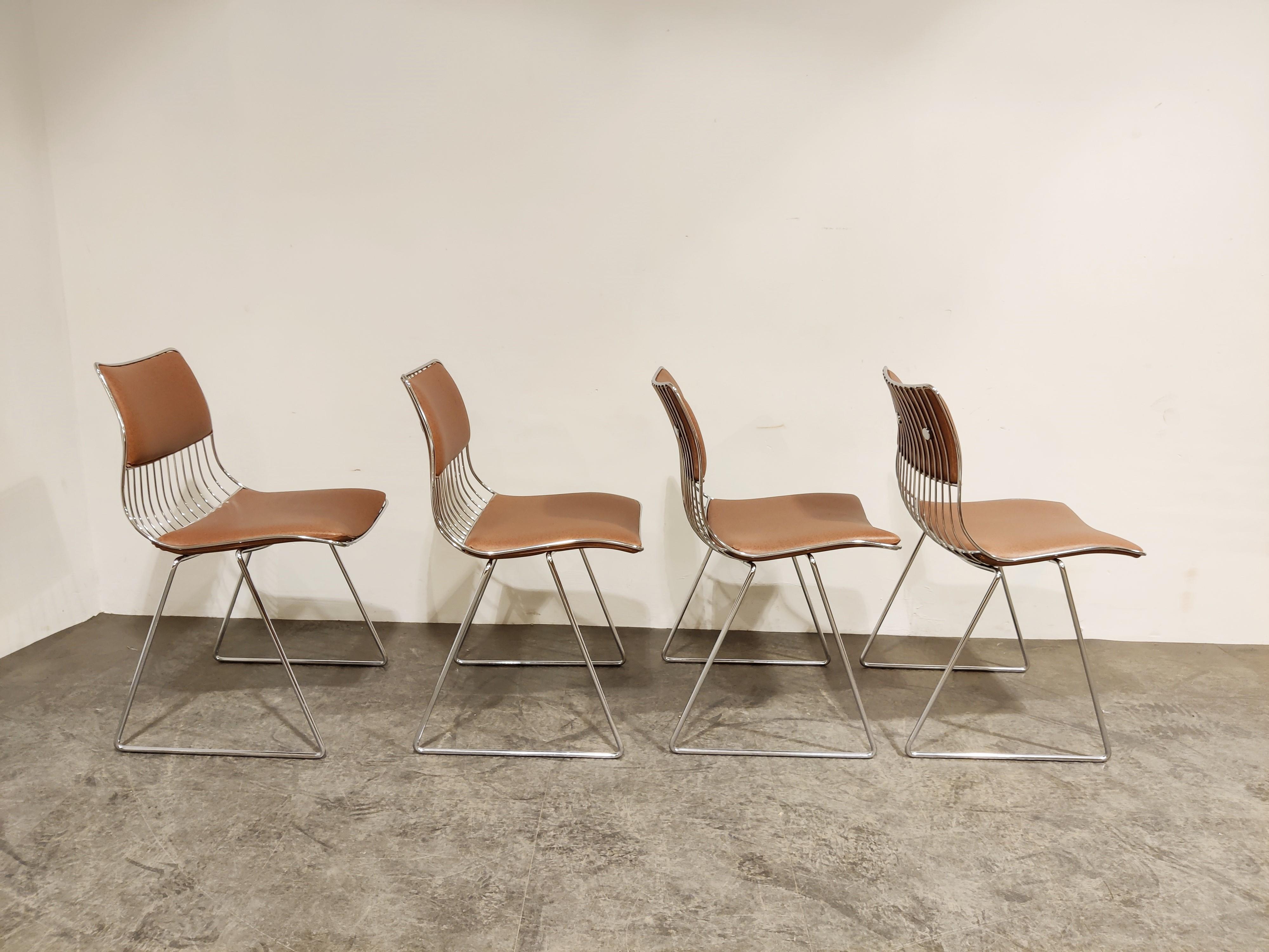 Late 20th Century Set of 4 Dining Chairs by Rudi Verelst for Novalux, 1970s