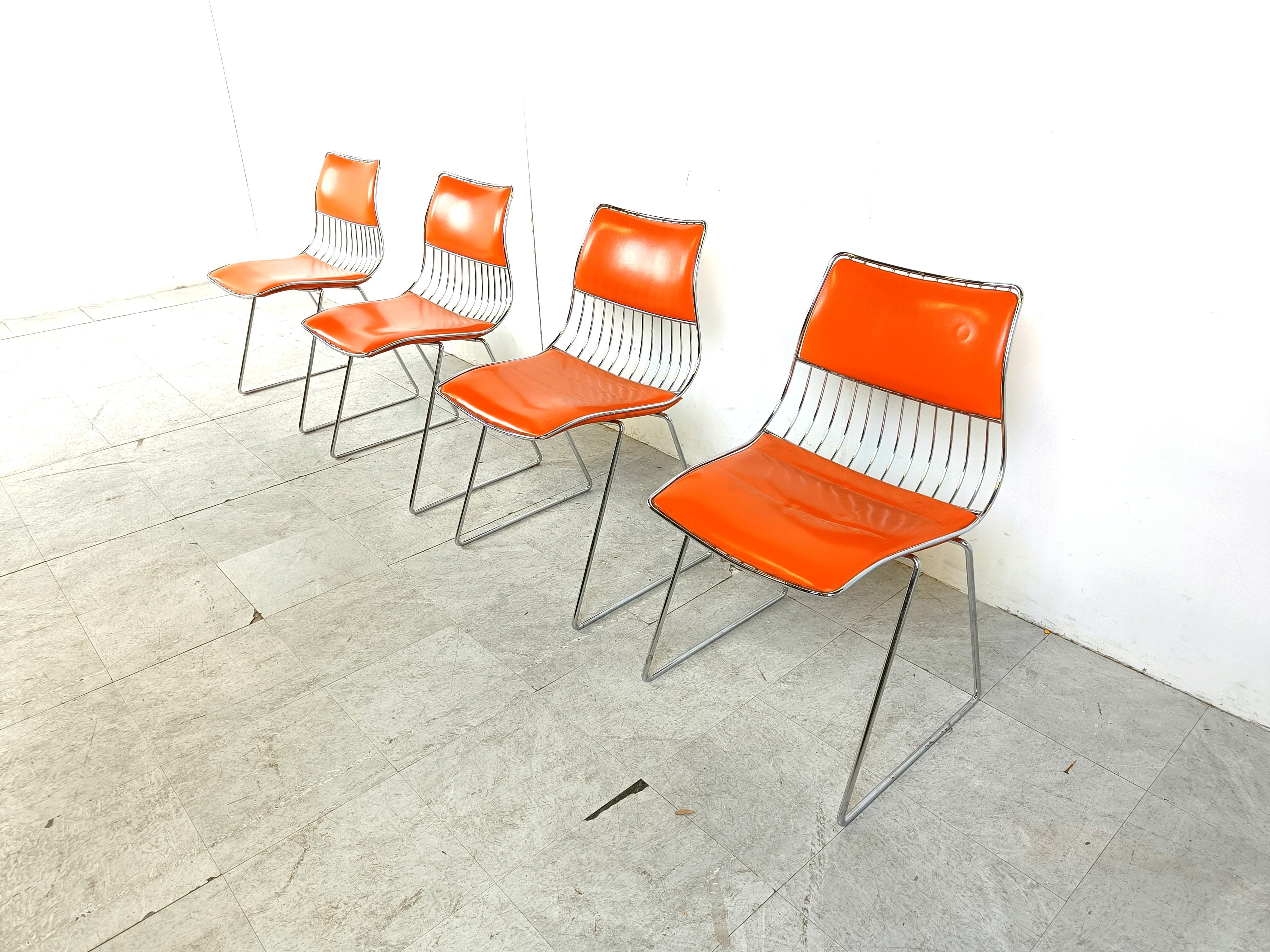 Fin du 20e siècle Ensemble de 4 chaises de salle à manger de Rudi Verelst pour Novalux, 1970 en vente
