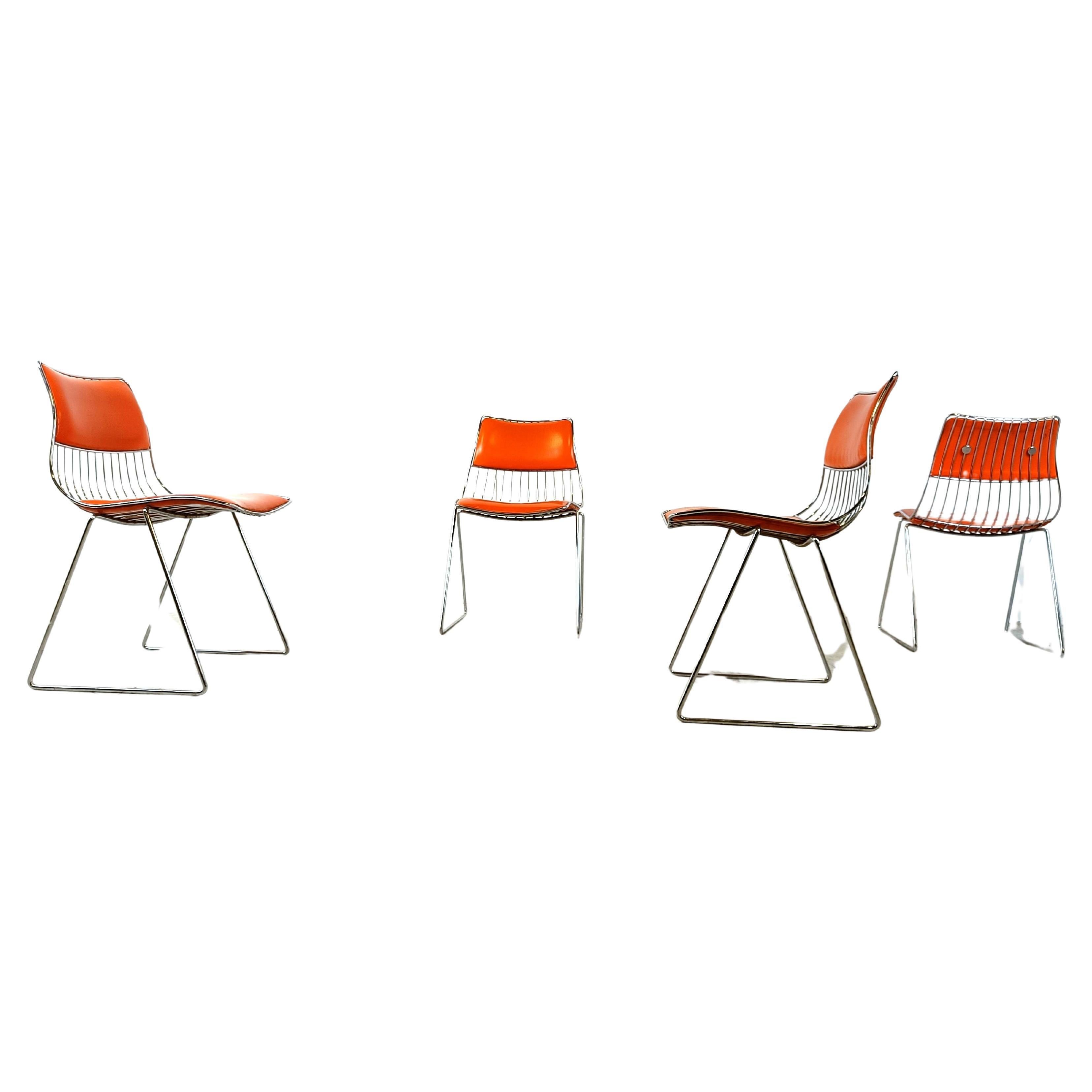 Set of 4 dining chairs by Rudi Verelst for Novalux, 1970s For Sale