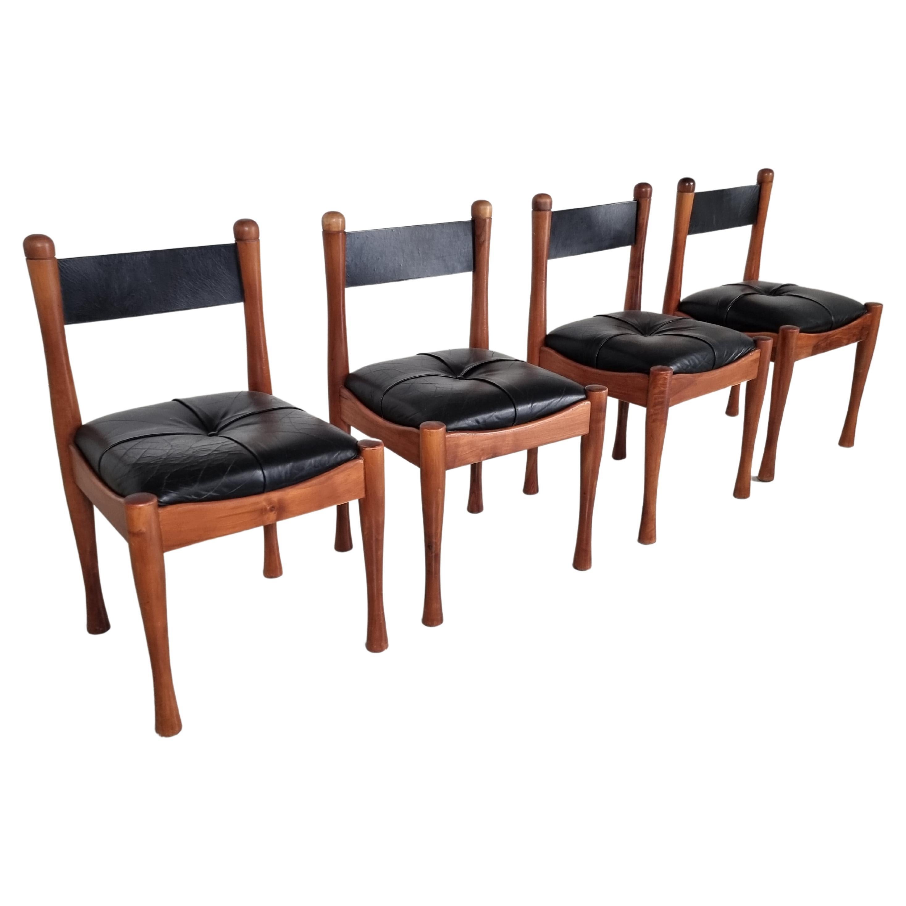 Set of 4  dining chairs by Silvio Coppola for Bernini, 1960s