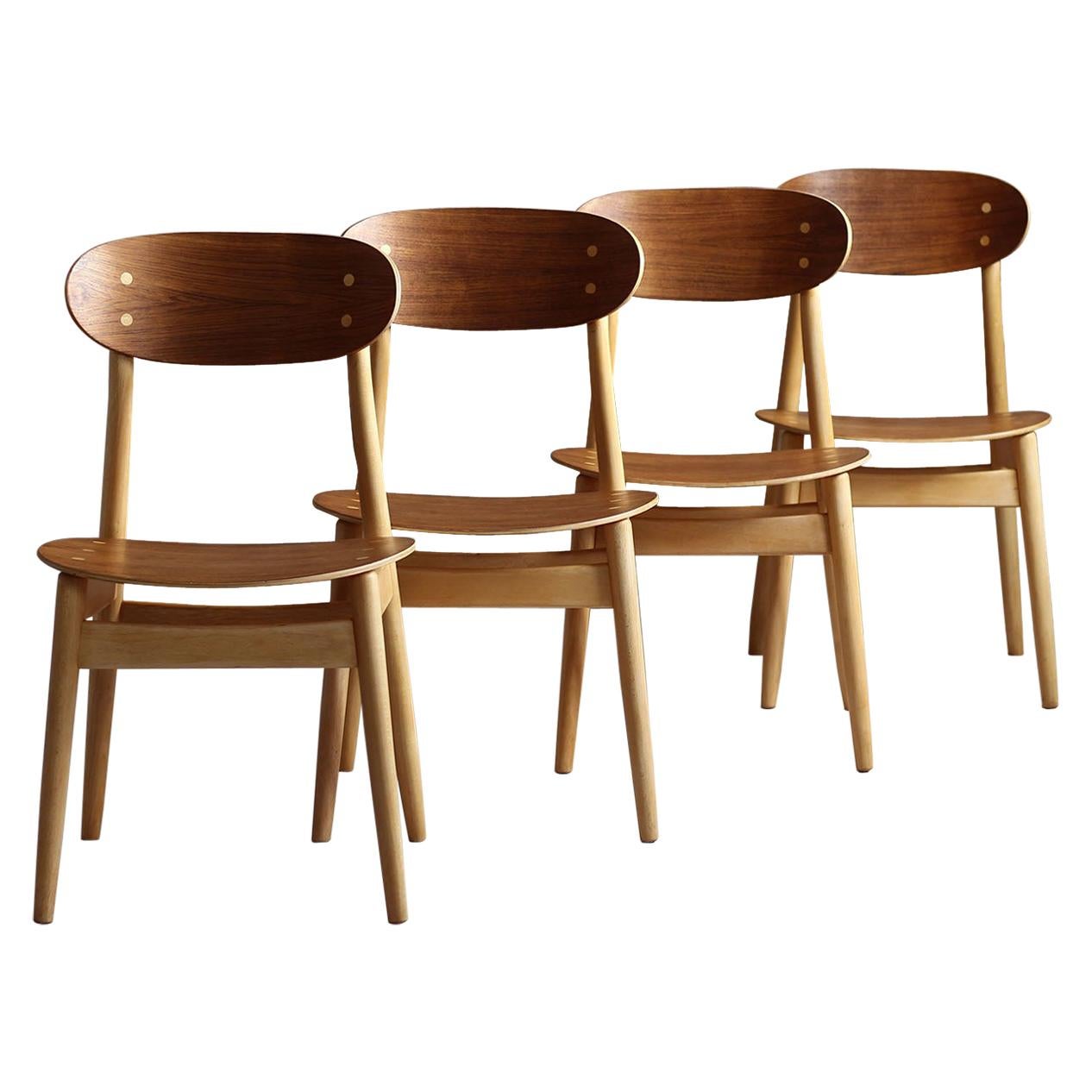 Set of 4 Dining Chairs by Sven Erik Fryklund for Hagafors, Sweden, 1960s