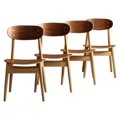 Set of 4 Dining Chairs by Sven Erik Fryklund for Hagafors, Sweden, 1960s