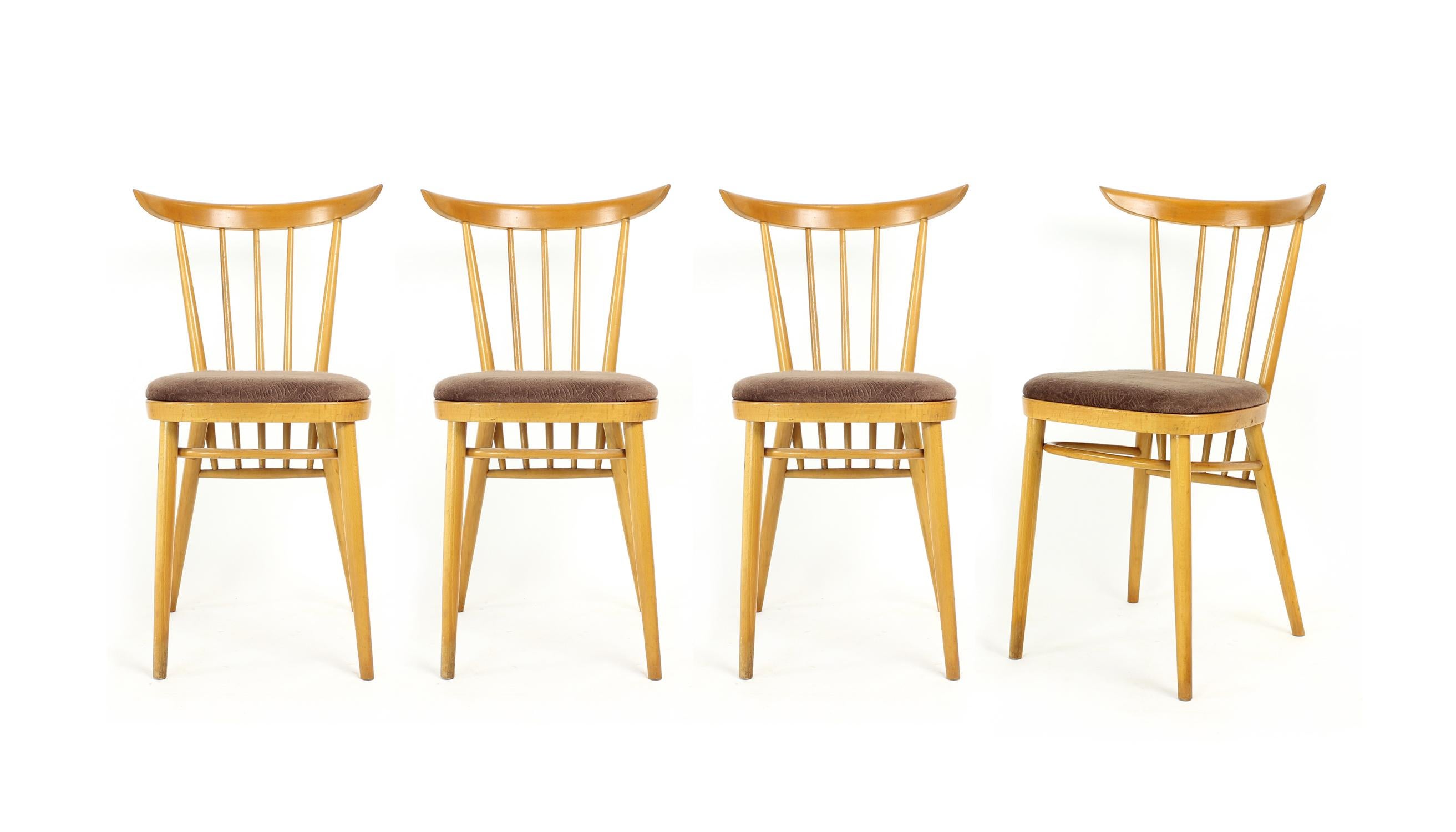 Ensemble de 4 chaises de salle à manger par Tatra, Tchécoslovaquie, années 1960 en vente 4