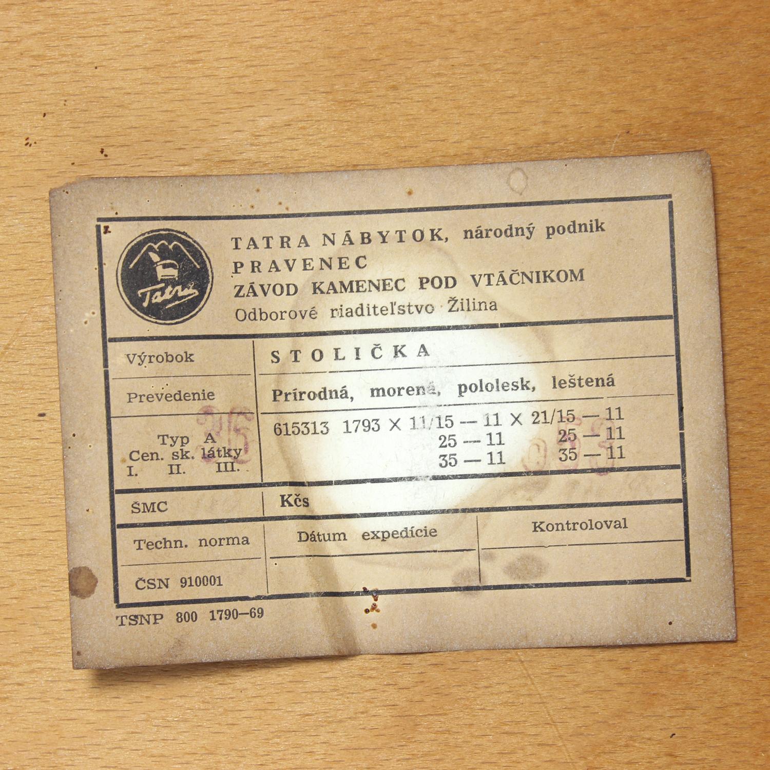 Juego De 4 Sillas De Comedor De Tatra, Checoslovaquia Años 60 en venta 8
