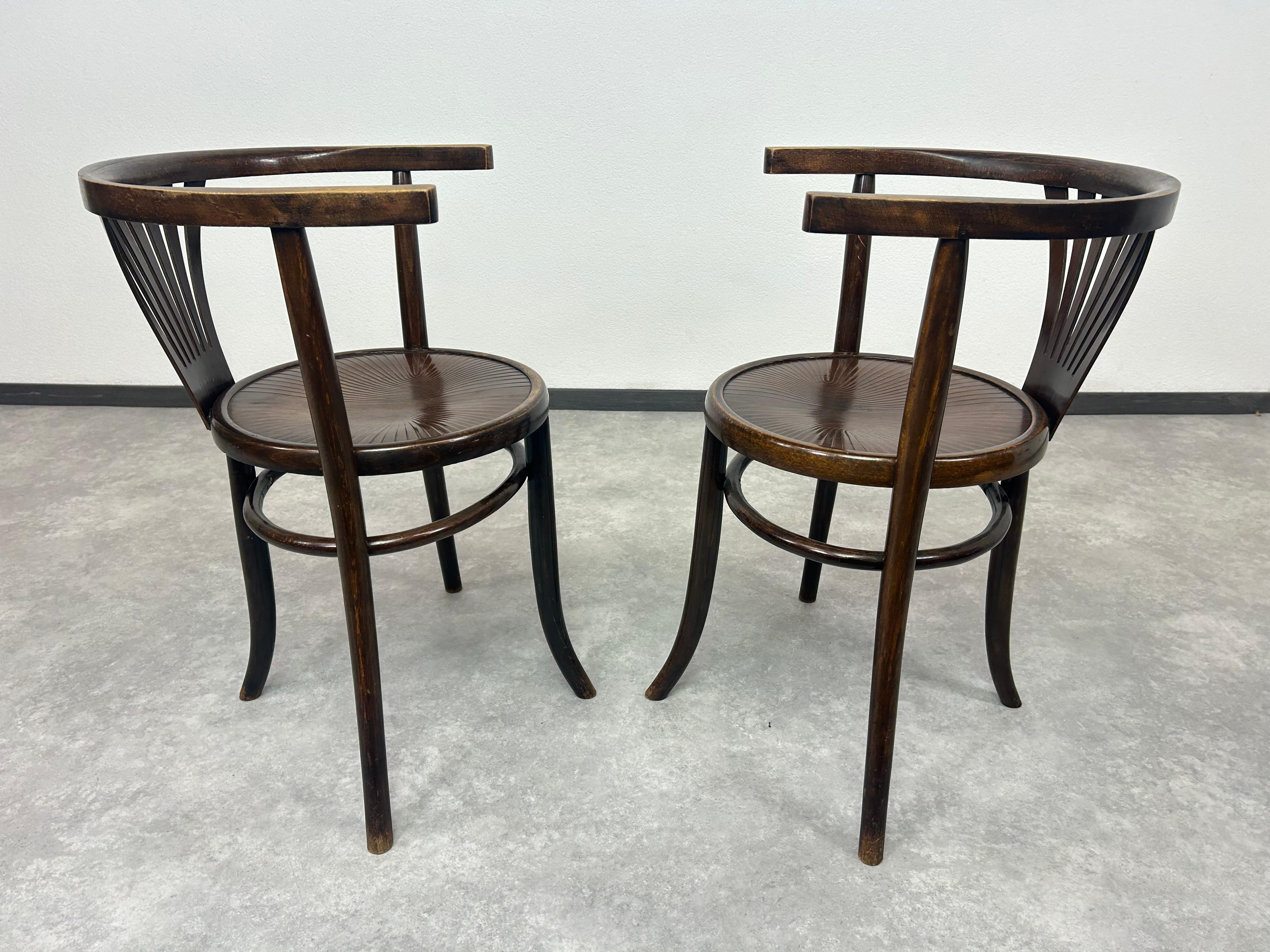 Austriaco Set di 4 sedie da pranzo di Thonet Debrecen in vendita