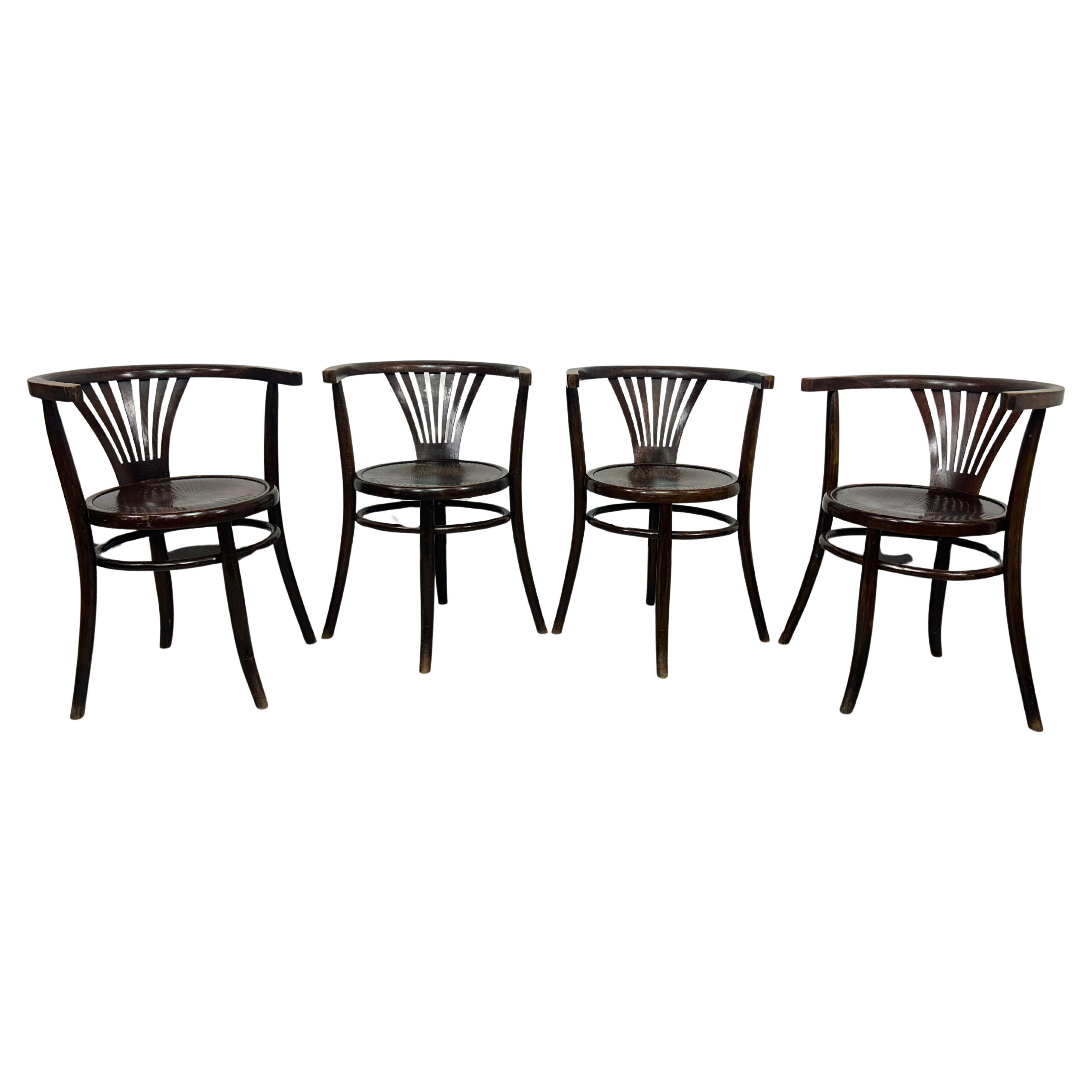 Set of 4 dining chairs by Thonet Debrecen