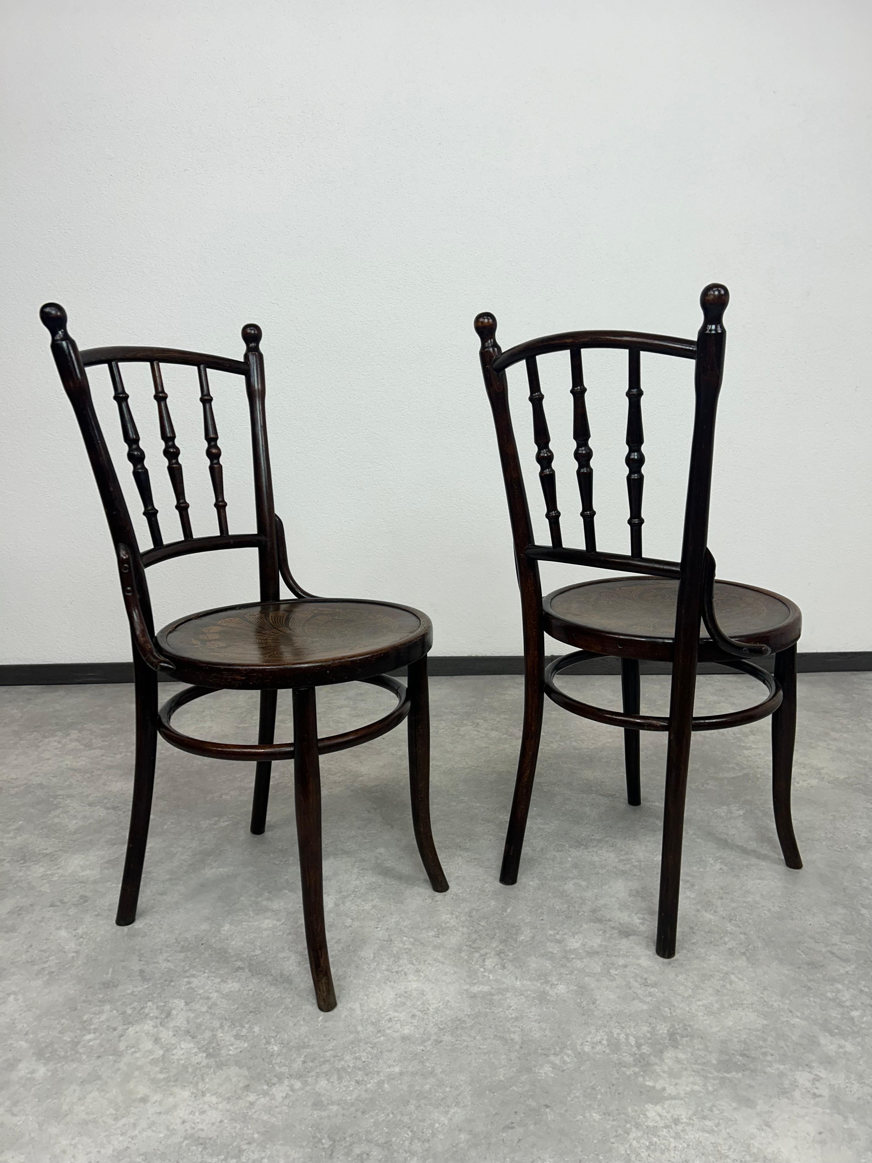 Juego de 4 sillas de comedor de Thonet Mundus Jugendstil