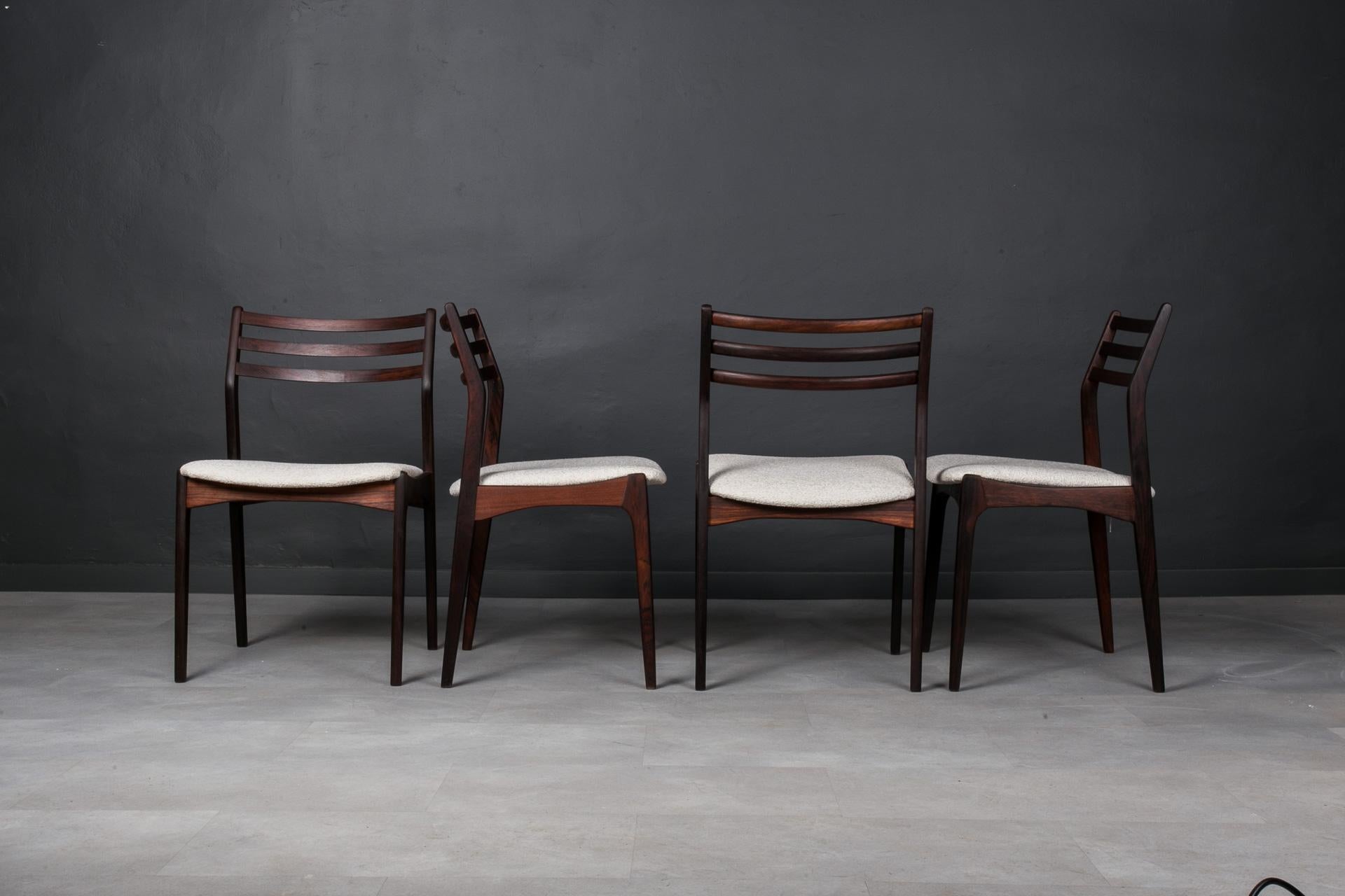 Set of 4 Dining Chairs by Vestervig Eriksen, 1960s, Fully Renovated In Good Condition For Sale In Wrocław, Poland