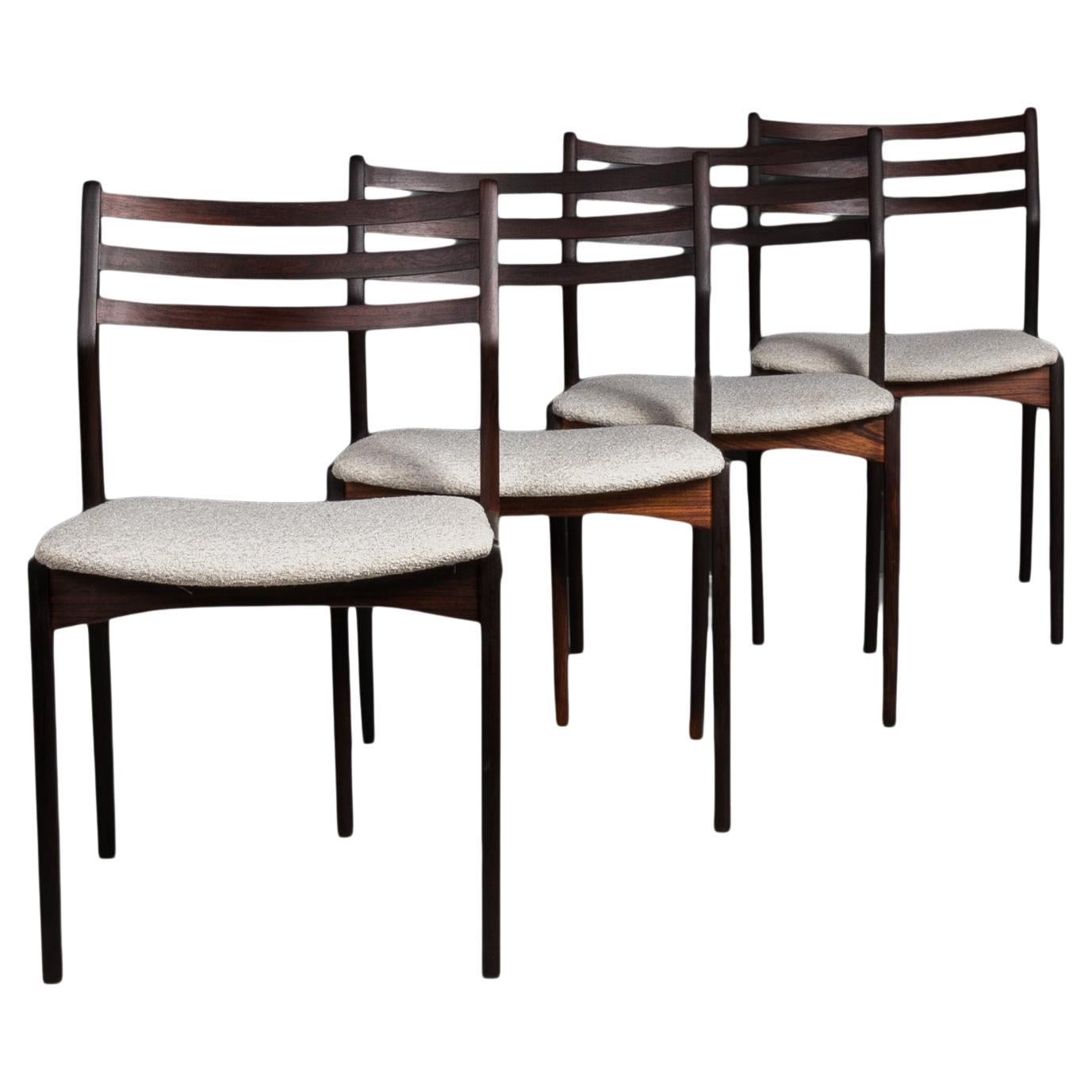 Ensemble de 4 chaises de salle à manger par Vestervig Eriksen, années 1960, entièrement rénovées