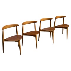 Set of 4 Dining Chairs by Wegner Model FH4103 for Fritz Hansen, 1950s