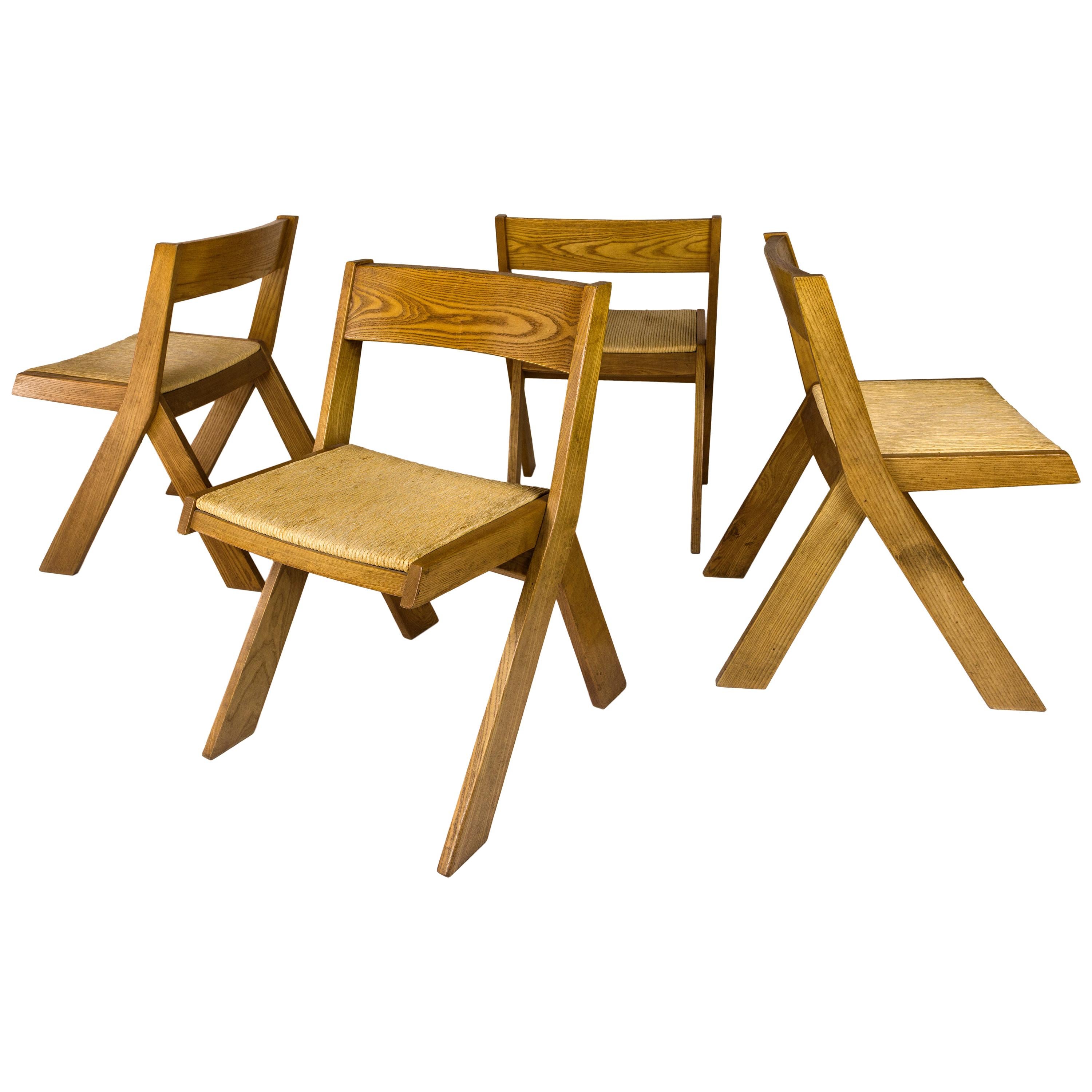Set of 4 Dining Chairs, circa 1960, France