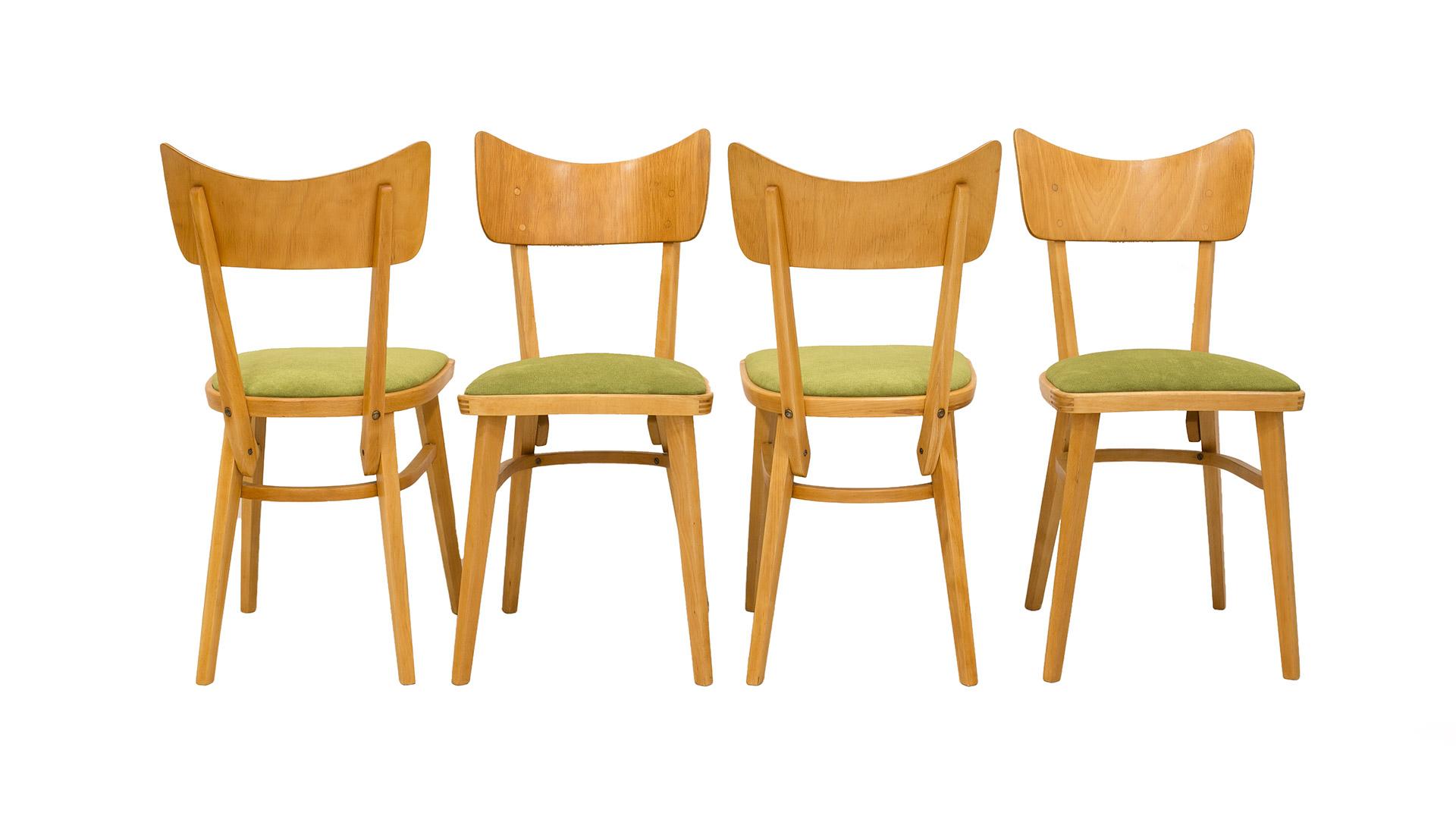 Set of 4 Dining Chairs, Czechoslovakia, 1960s 4