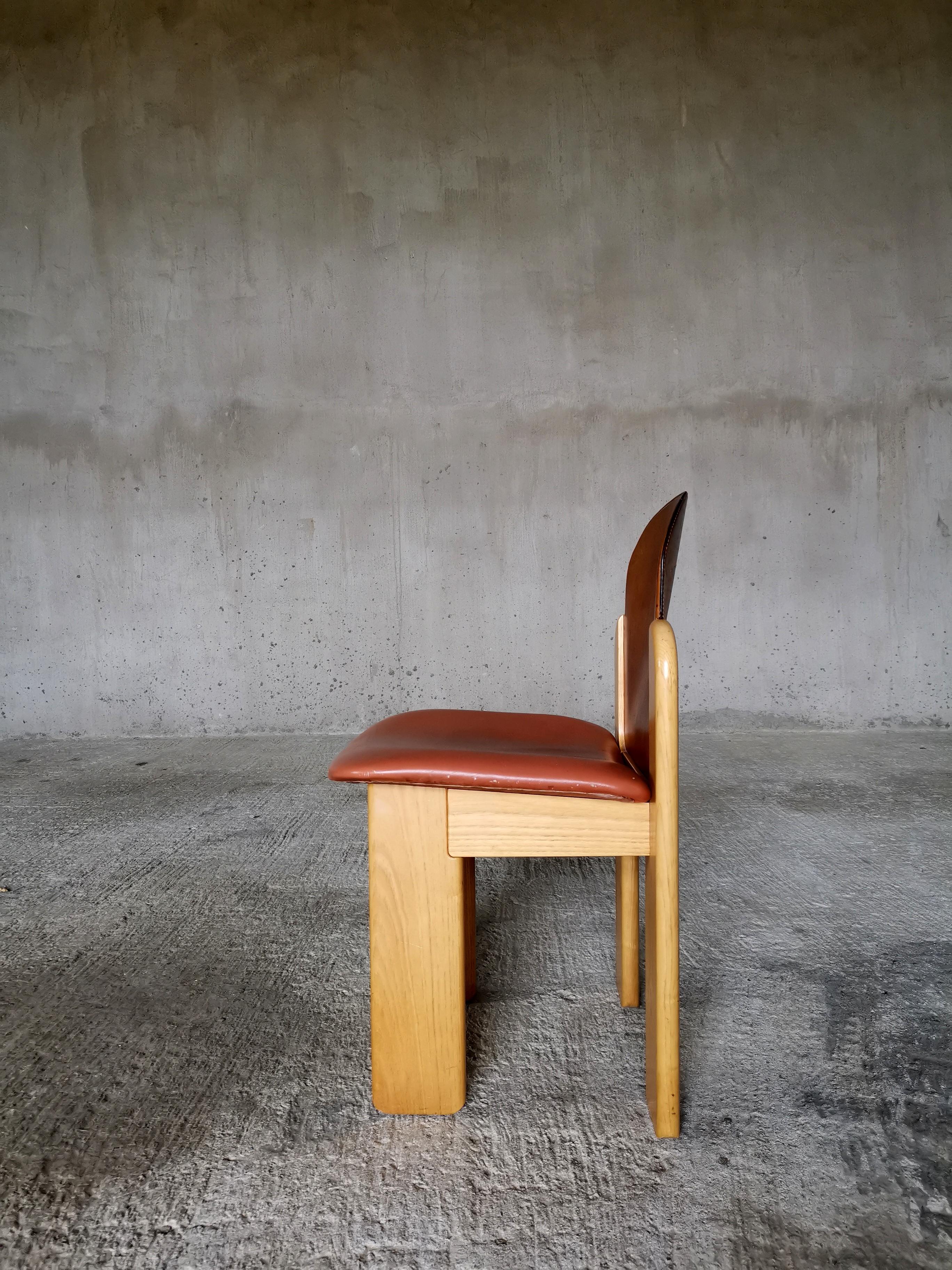 Fin du 20e siècle Ensemble de 4 chaises de salle à manger design Silvio Coppola pour Fratelli Montina, Italie, années 1970 en vente