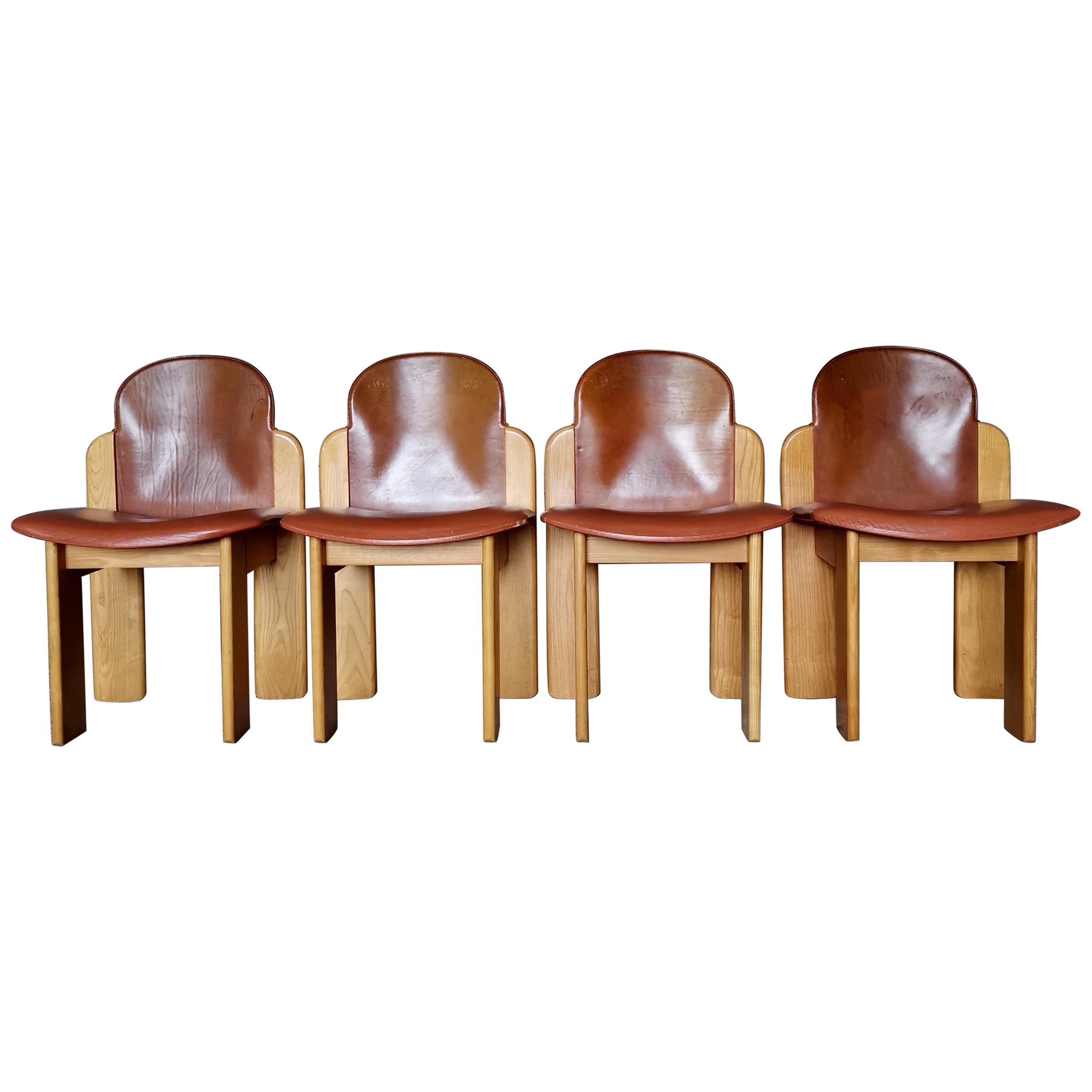 Set of 4 dining chairs design by Silvio Coppola for Fratelli Montina Italy 1970s