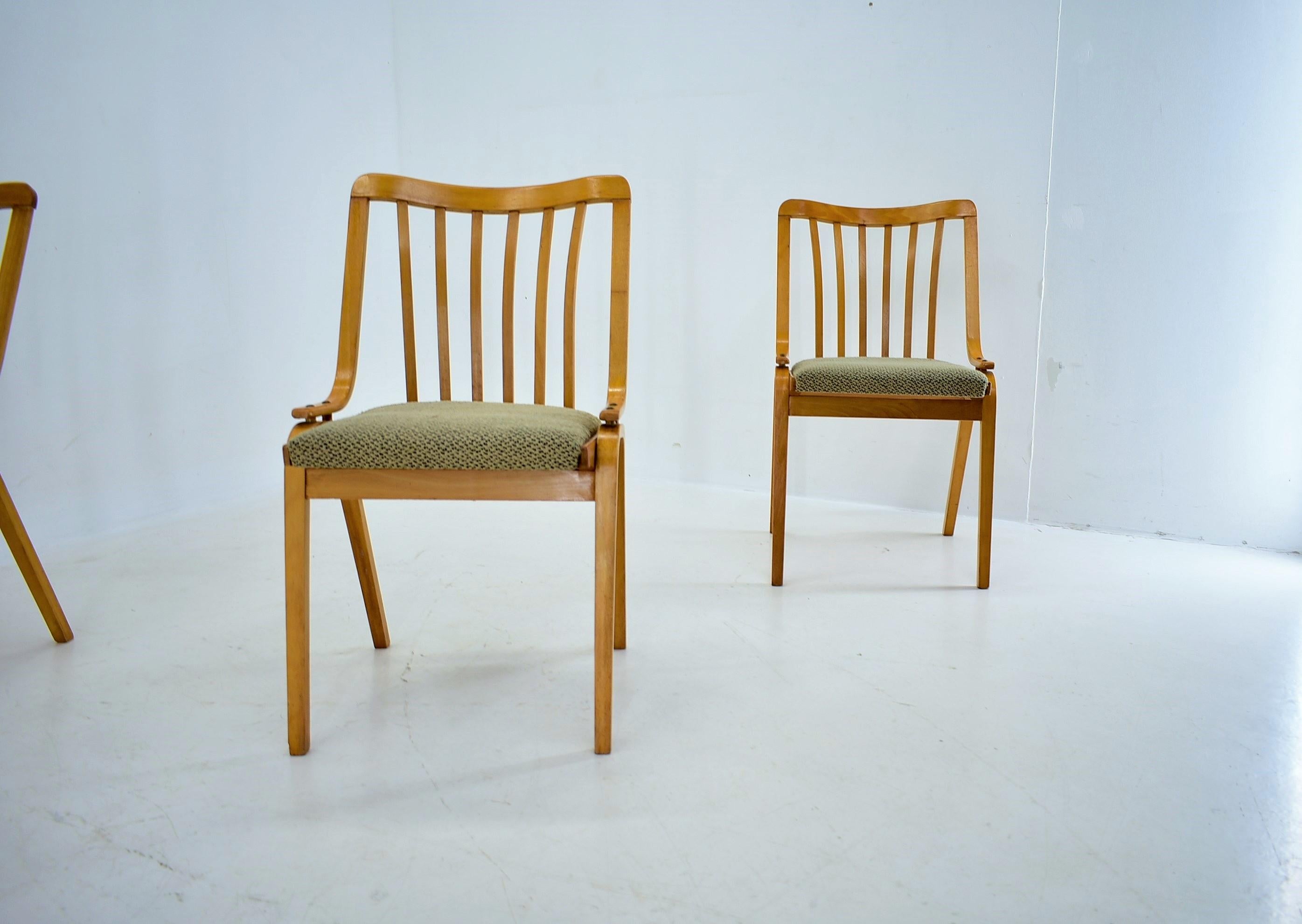 Mid-20th Century Set of 4 Dining Chairs Designed by Antonín Šuman, 1960s For Sale