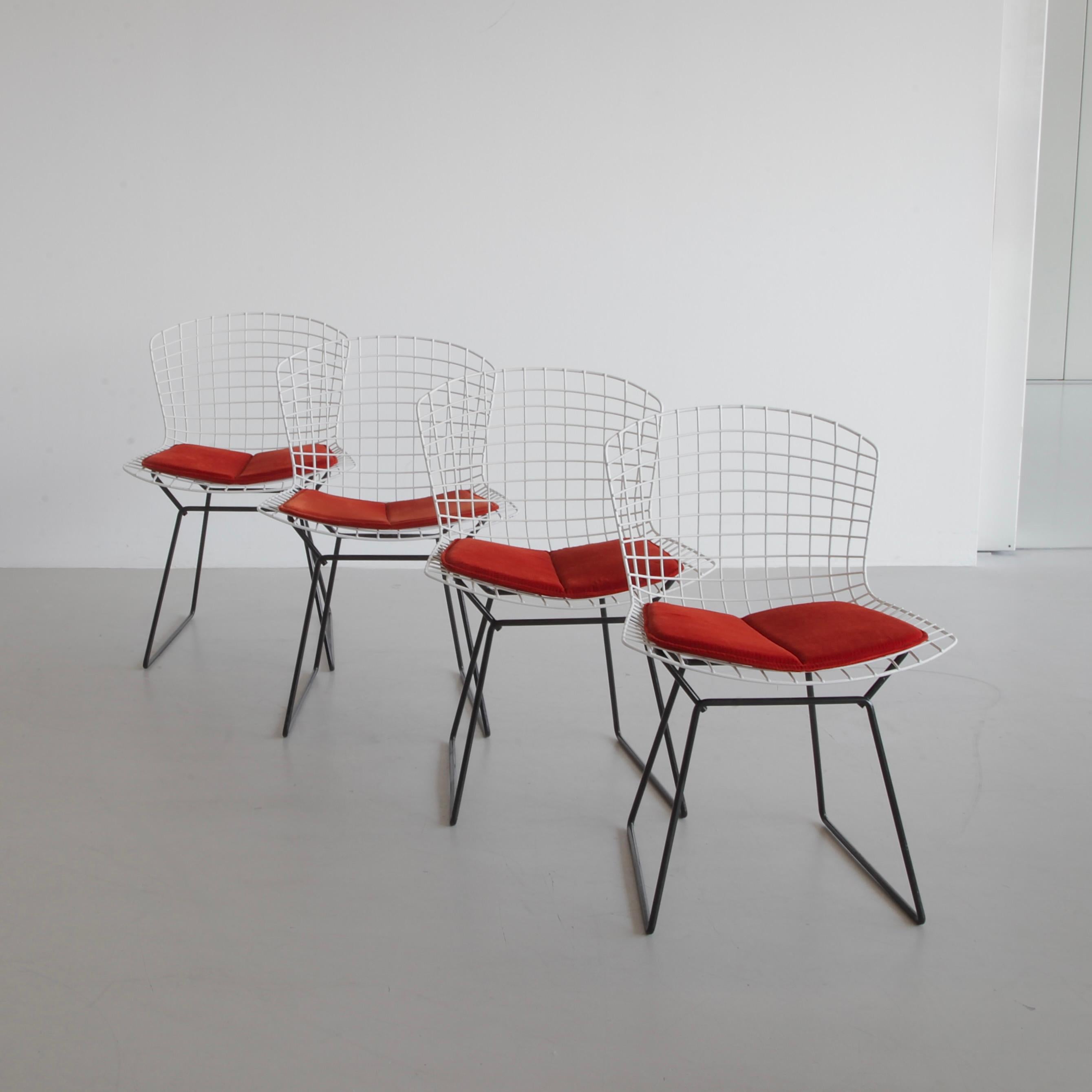 Ensemble de 4 chaises de salle à manger conçu par Harry BERTOIA pour Knoll International, 1970 en vente 1