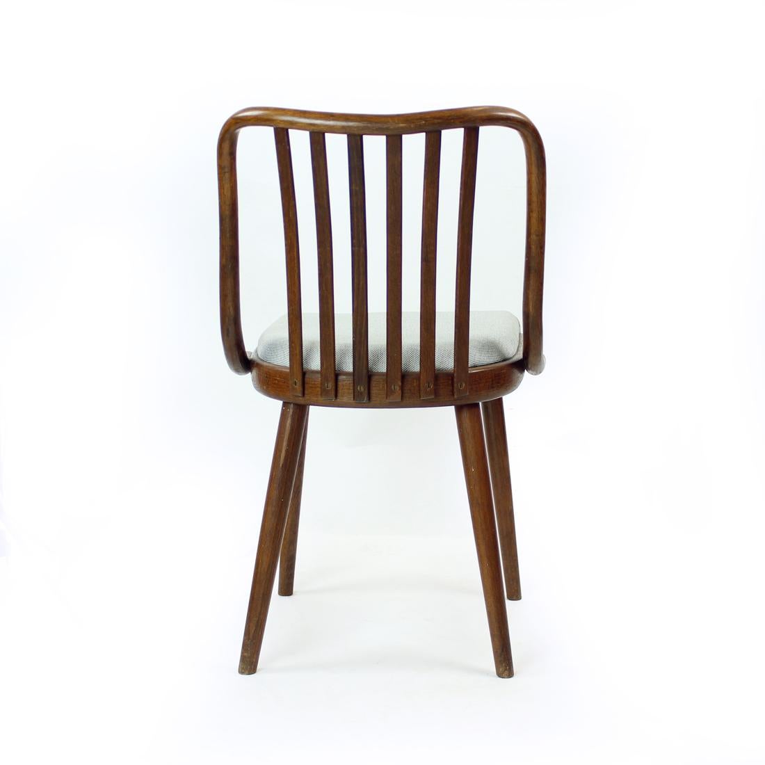 Set Of 4 Dining Chairs In Bent Dark Oak By Jitona, Czechoslovakia 1960s For Sale 8