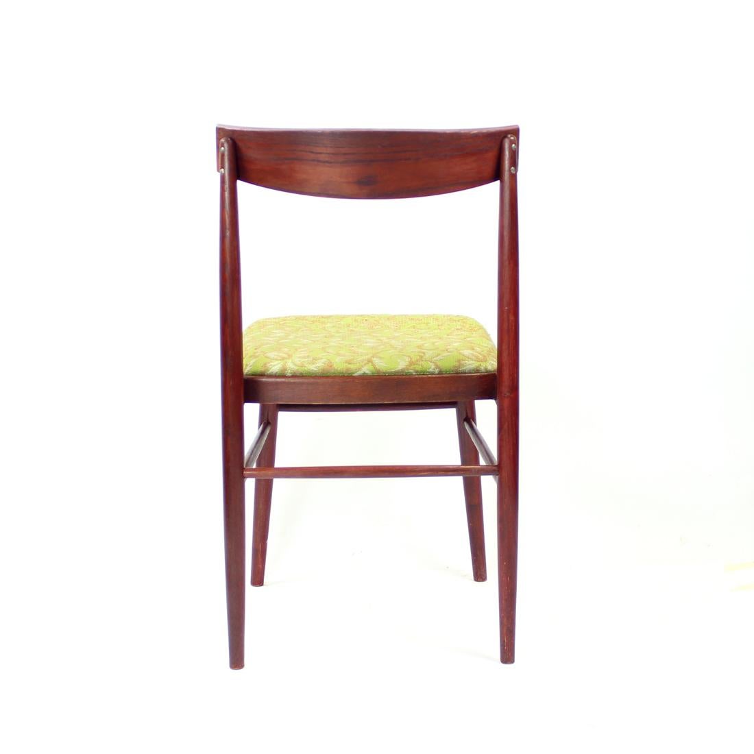 Fabric Set of 4 Dining Chairs in Oak by Ton, Czechoslovakia, 1960s For Sale