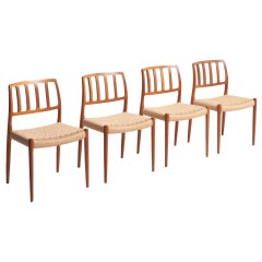 Set of 4 Dining Chairs in Paper Cord, Niels O. Møller