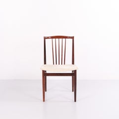 Set of 4 Dining Chairs in Rosewood with Light Upholstery by Henning Sørensen