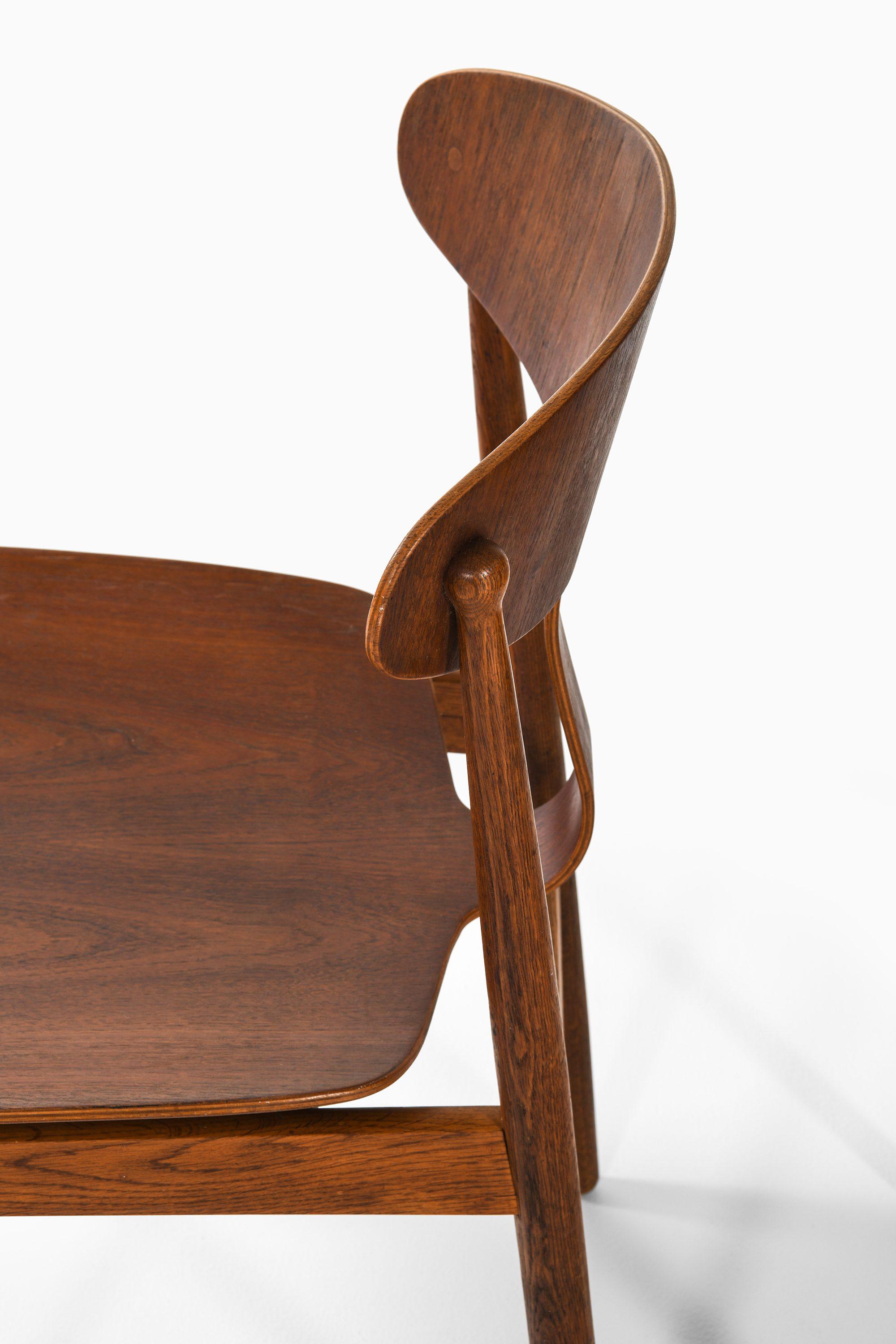 Set di 4 sedie da pranzo in teak e Oak attribuite a Børge Mogensen, anni '50 In condizioni buone in vendita a Limhamn, Skåne län