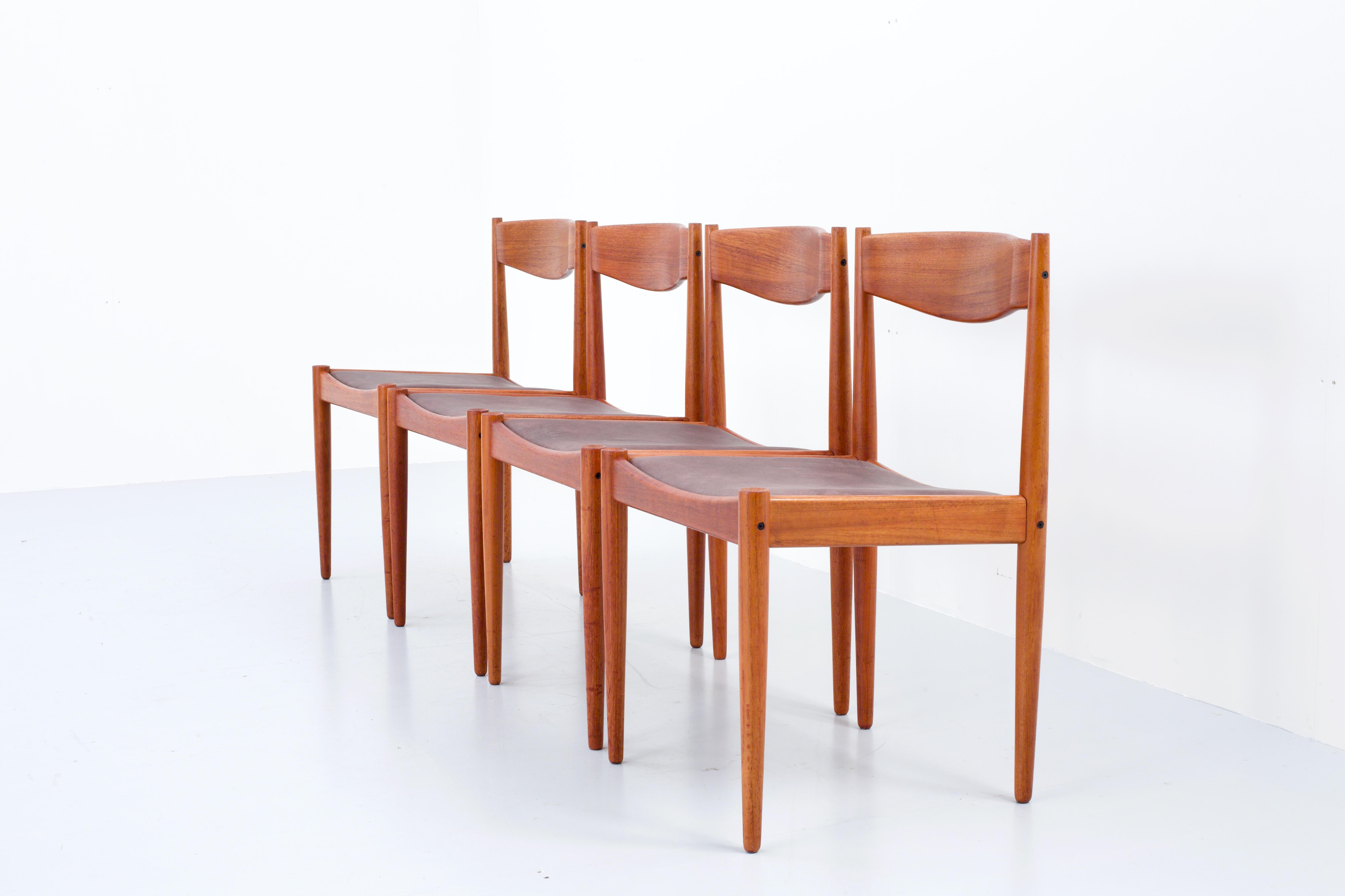 Danish Set of 4 Dining Chairs in Teak by H.W. Klein for Bramin Mobler, Denmark, 1960