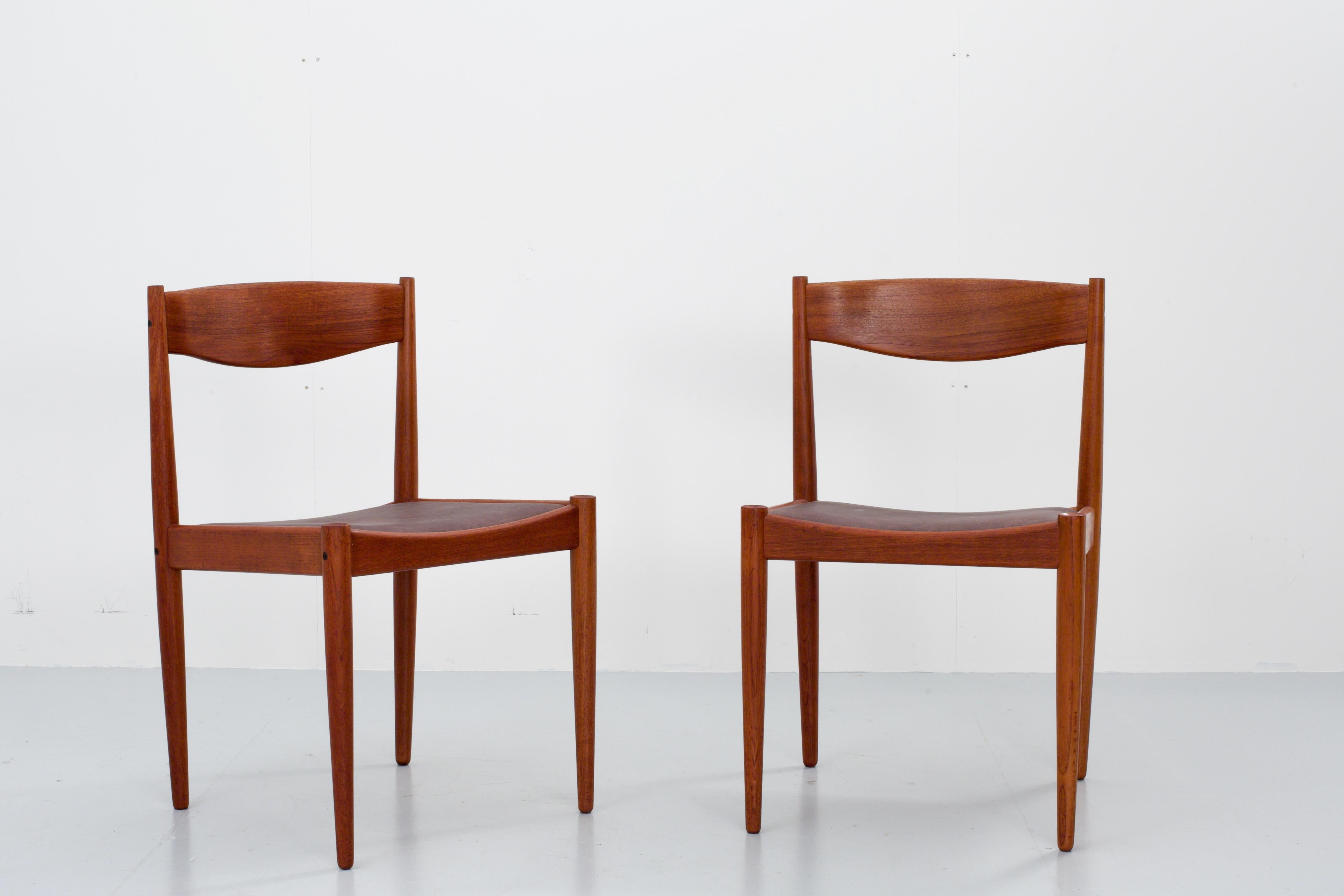 Set of 4 Dining Chairs in Teak by H.W. Klein for Bramin Mobler, Denmark, 1960 (Mitte des 20. Jahrhunderts)
