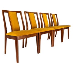 Set of 4 Dining Chairs in Walnut in the Manner of Edward Wormley, USA, c. 1960s