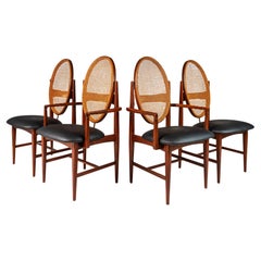 Retro Set of 4 Dining Chairs in Walnut, Milo Baughman for Directional Furniture, 1960s