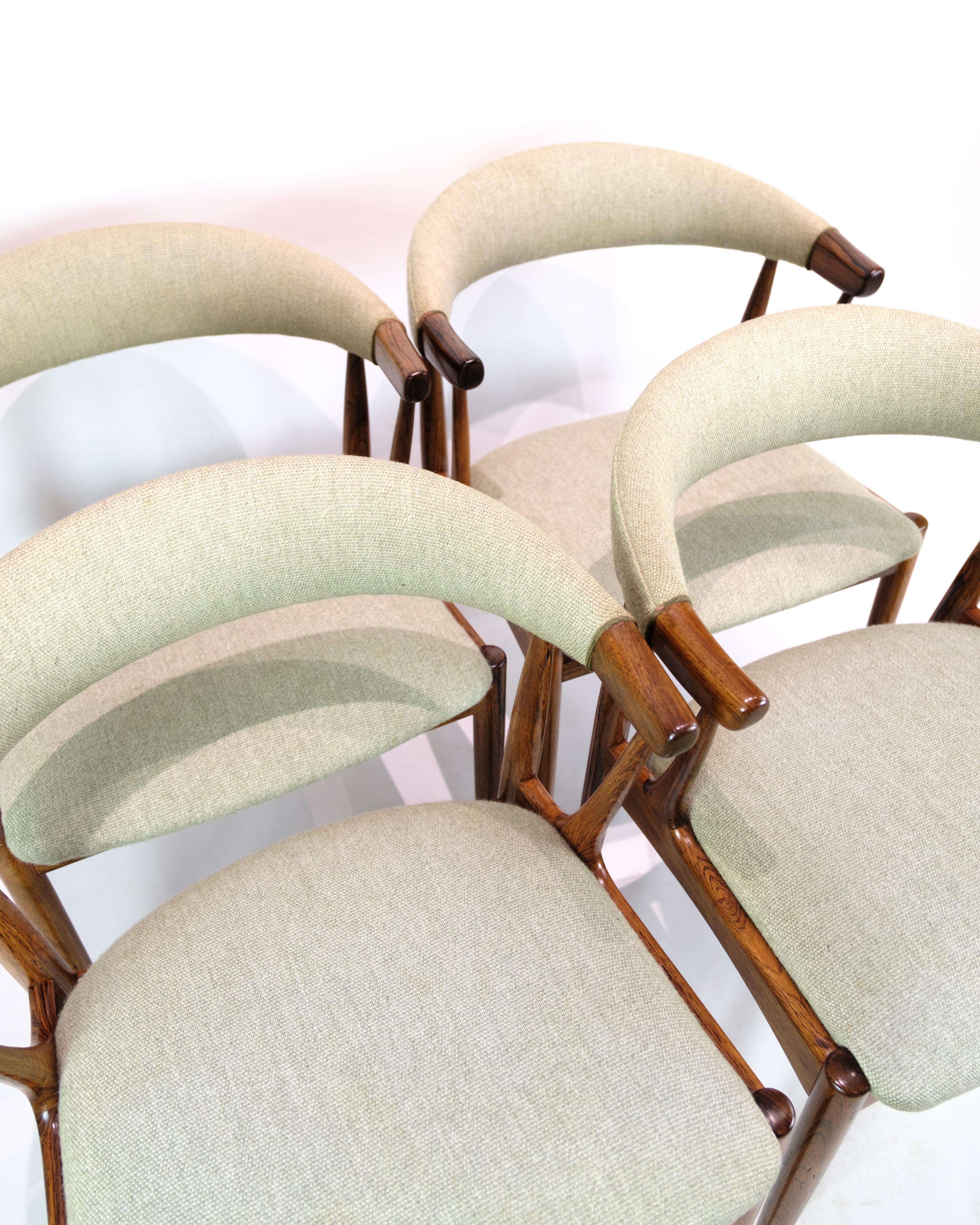 Danish Set Of 4 Dining Chairs Made In Rosewood By Johannes Andersen From 1960s
